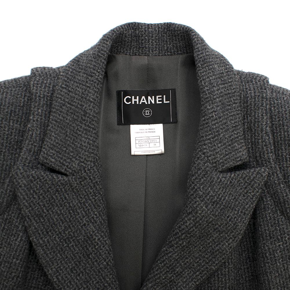 Chanel Runway Grey Wool & Cashmere Coat SIZE FR38 In Excellent Condition In London, GB