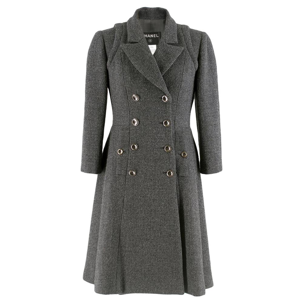 Chanel Runway Grey Wool & Cashmere Coat SIZE FR38