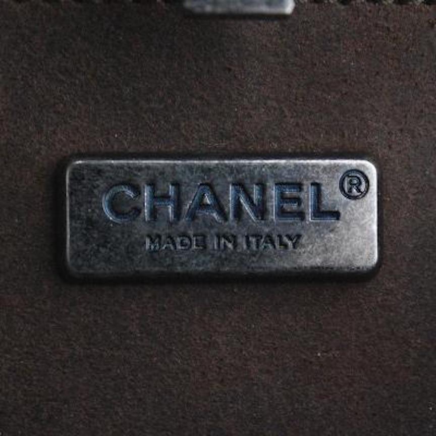Women's Chanel Runway Gunmetal Gray Metal Canteen Evening Clutch Shoulder Bag