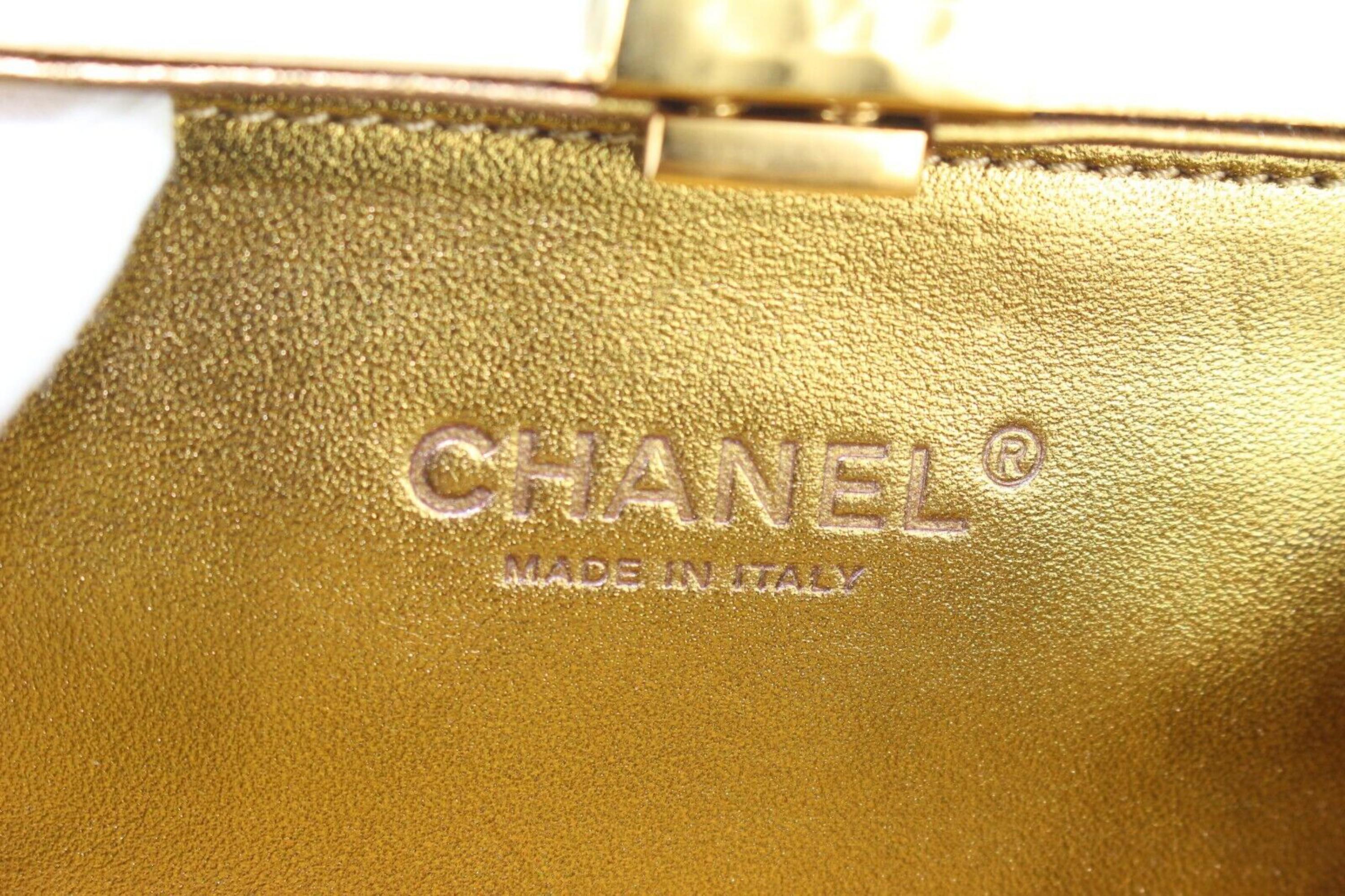 Women's Chanel Runway Hammered Gold Metal Bullion Bar Minaudiere Clutch 1CJ1230