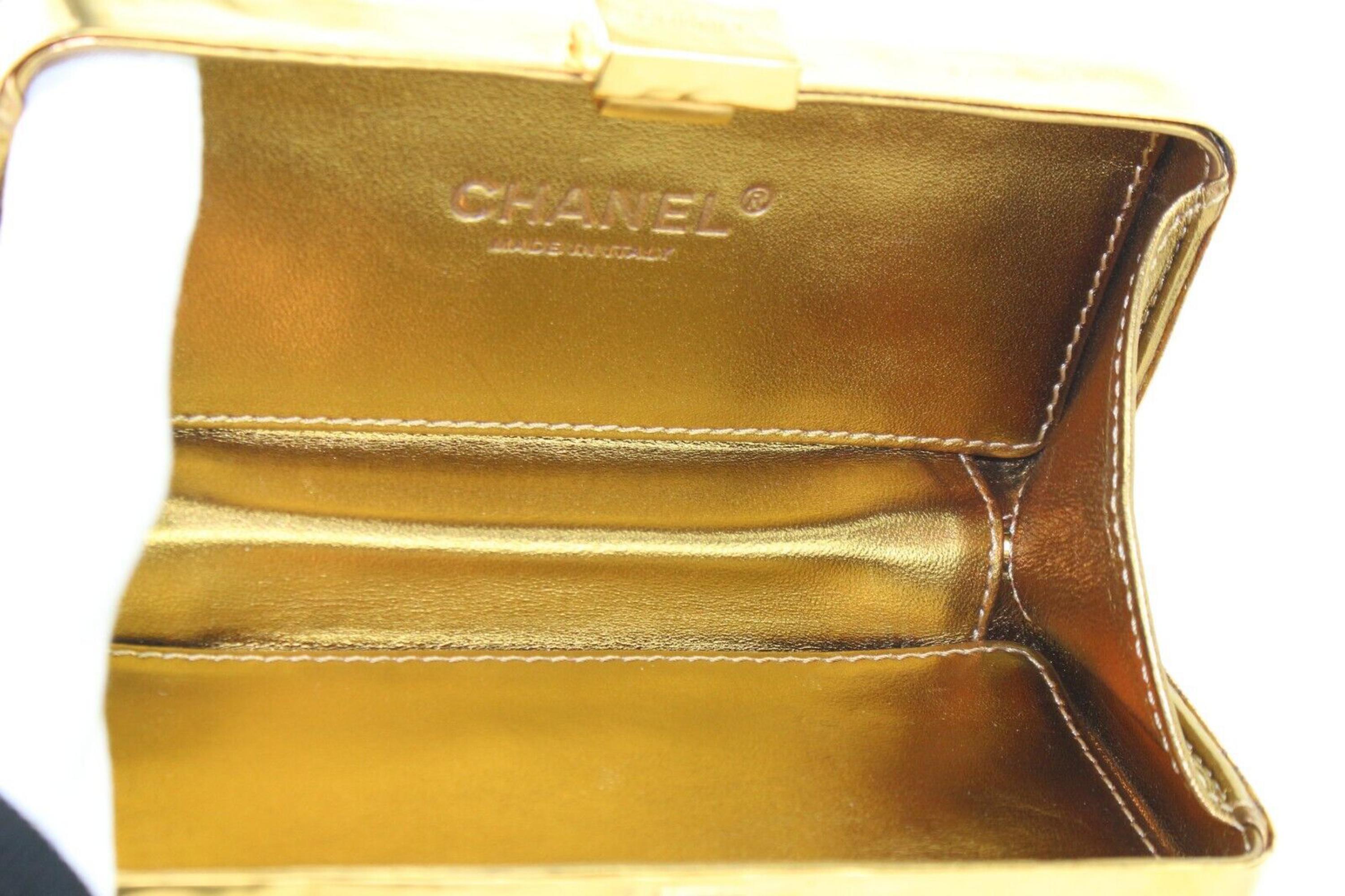 Chanel Runway Hammered Gold Metal Bullion Bar Minaudiere Clutch 1CJ1230 5