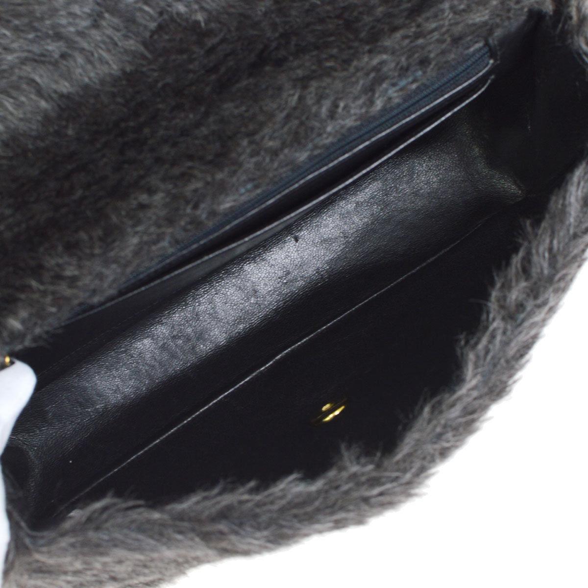 Chanel Runway Kelly Fantasy Rabbit Fur Top Handle Satchel Evening Bag in Box In Good Condition For Sale In Chicago, IL