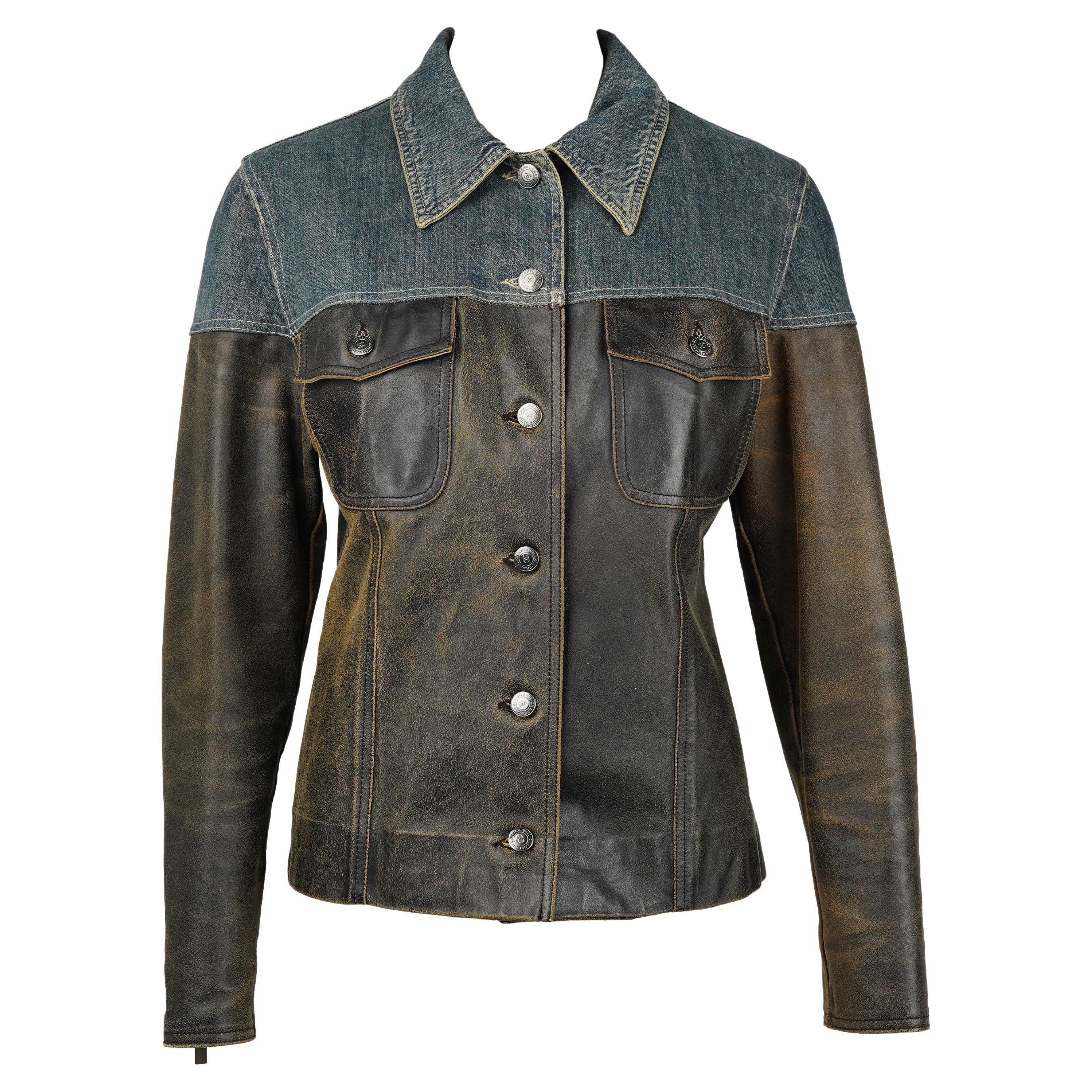 Chanel Runway Leather 
Denim Jacket — Fall/Winter 2000, Look 38 Size M