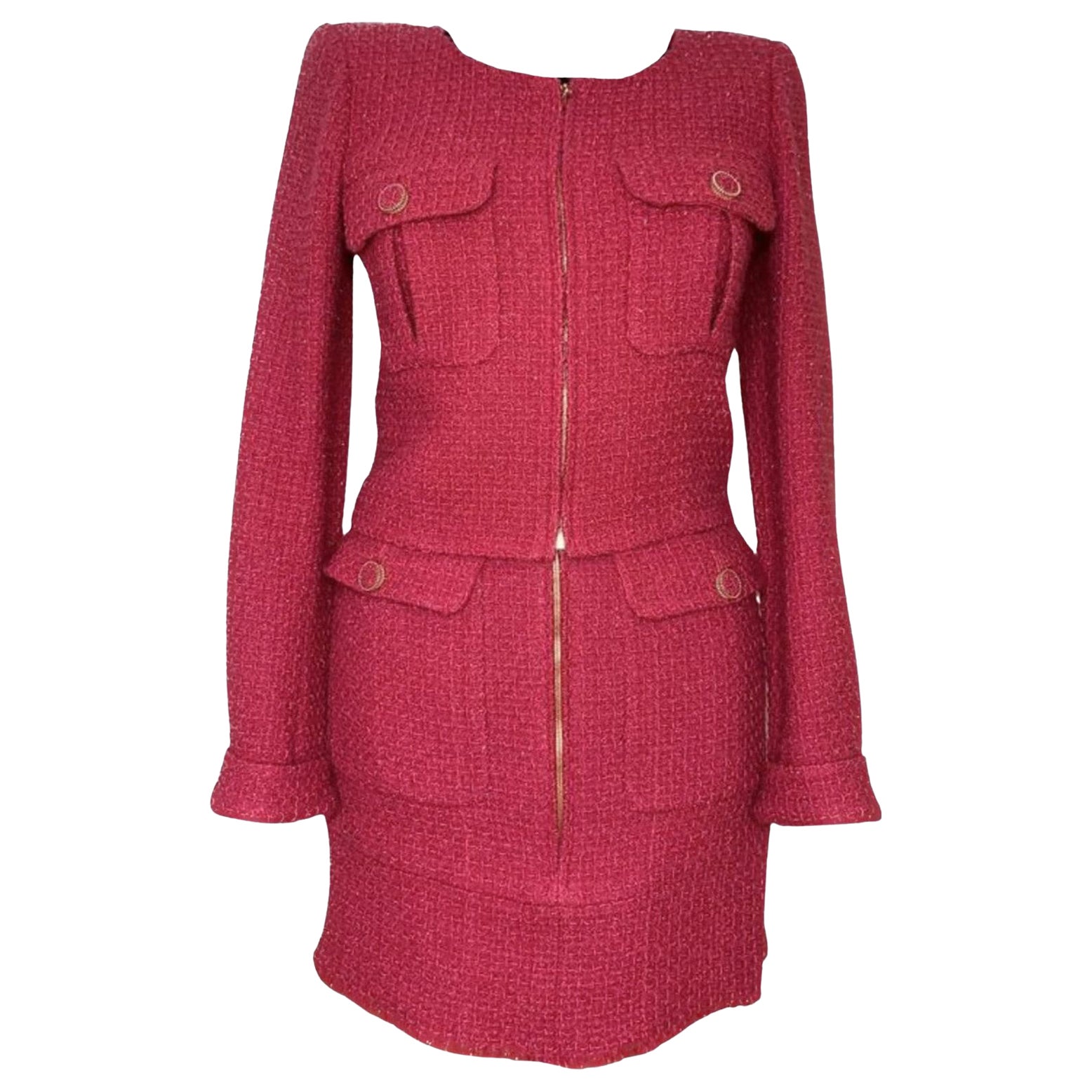 Chanel Runway Lesage Tweed Jacket and Skirt Suit 34 FR For Sale