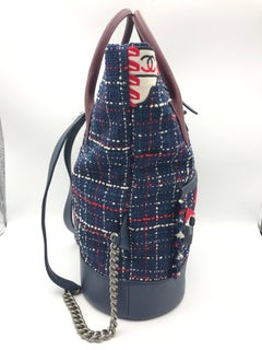 Chanel Runway Limited Edition Airline Tweed Crest Backpack Bag