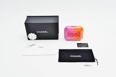 Chanel Runway Minaudière Ombre Pink & Orange Hard Shell Handbag Clutch