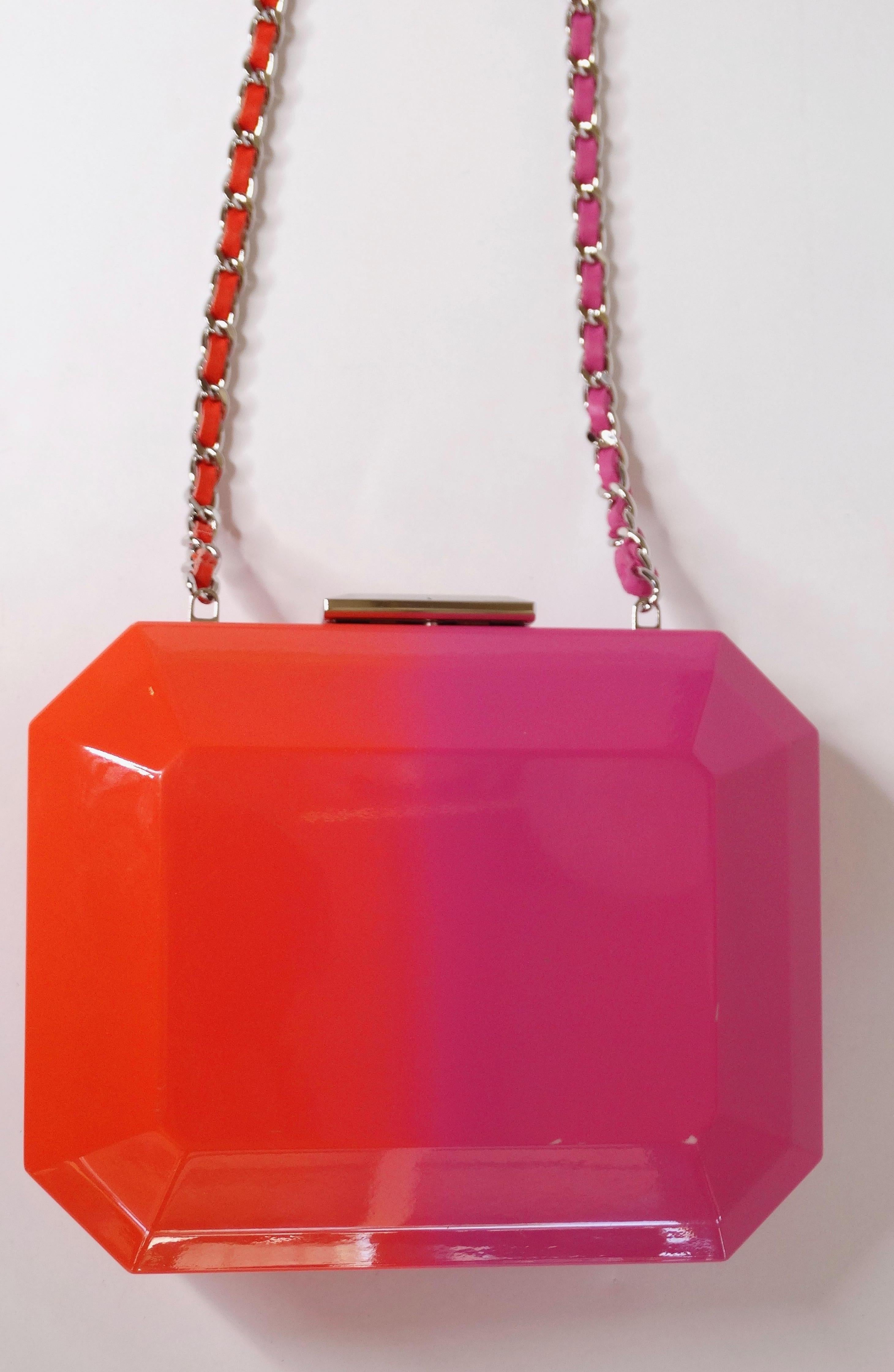 Chanel Runway Minaudière Ombre Pink & Orange Hard Shell Handbag 1