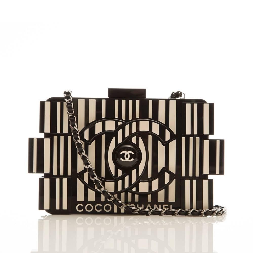 Black Chanel Runway Op-art Lego Boy Bag