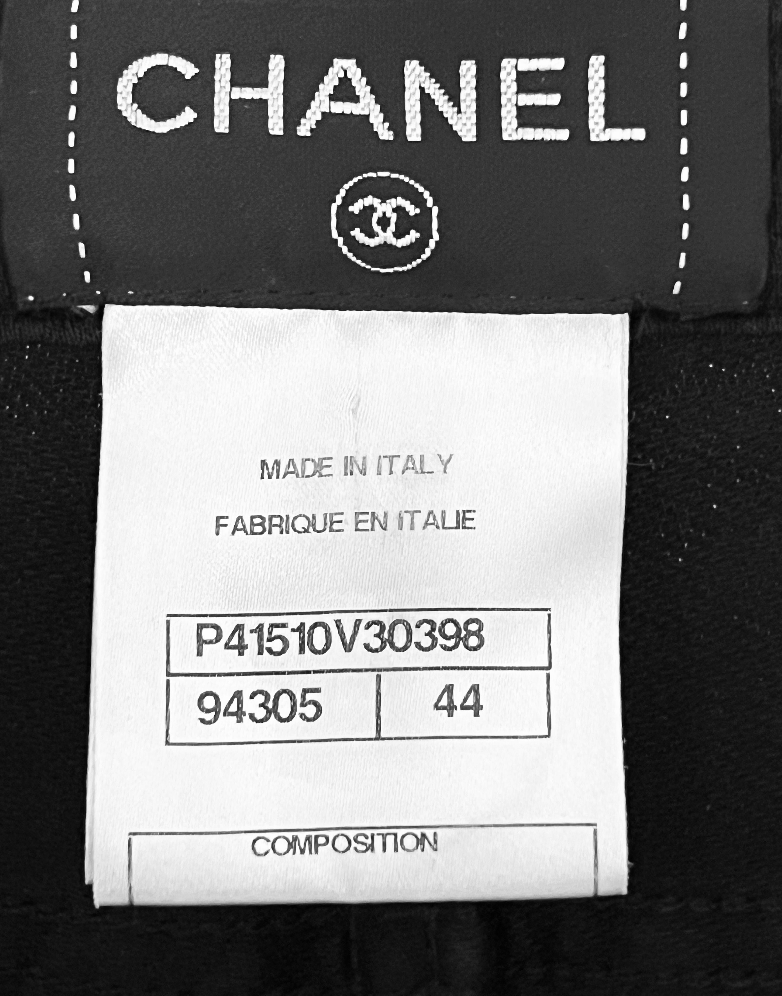 CHANEL Pasarela París / Byzance CC Pantalones Logo Mosaico 44 FR en venta 6