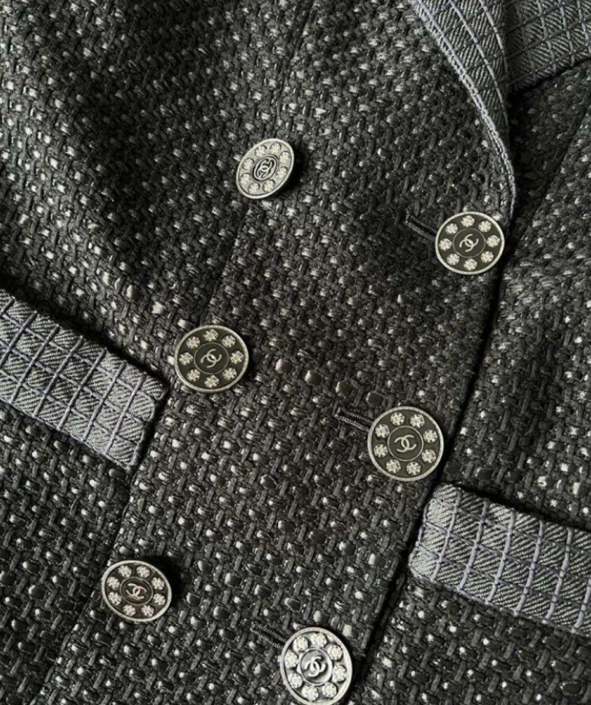 Chanel Runway Paris / Seoul Black Tweed Jacket 2