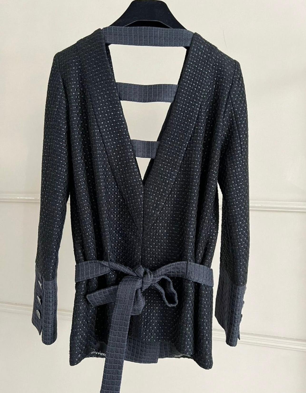 Chanel Runway Paris / Seoul Black Tweed Jacket 5