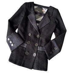 Chanel Laufsteg Paris / Seoul Schwarze Tweed-Jacke
