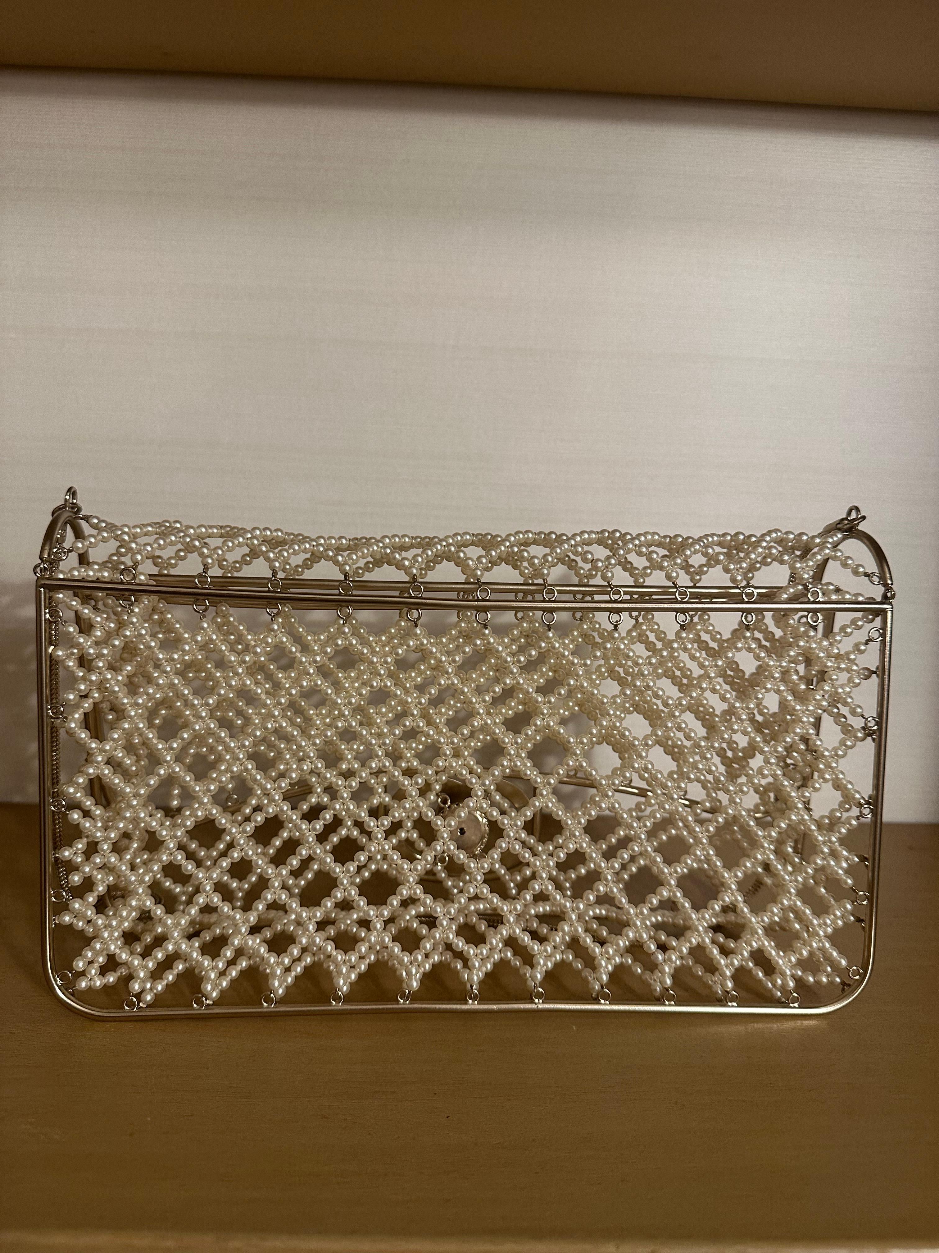 Chanel Runway Pearl Caged Flap Bag 6
