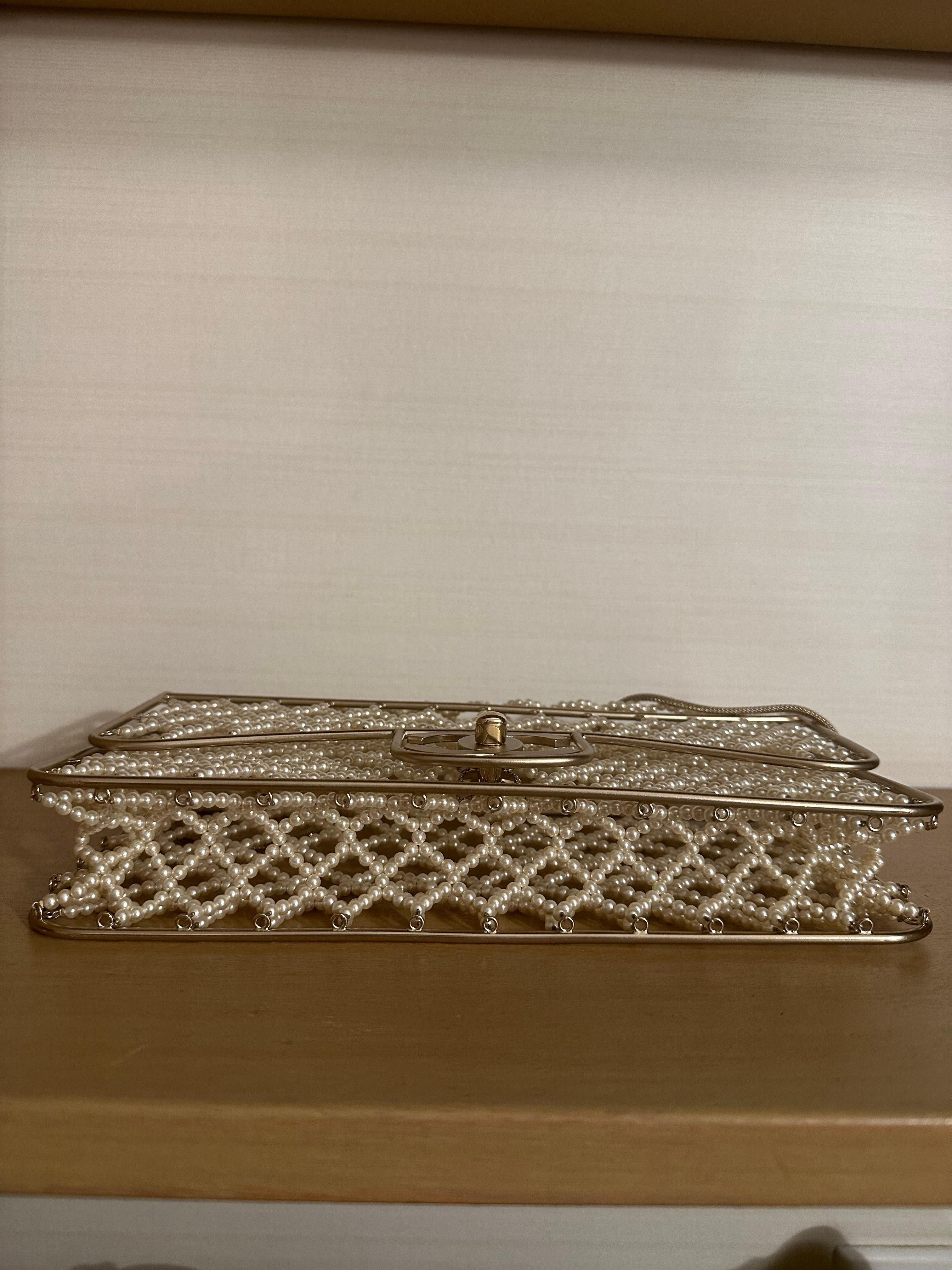 Chanel Runway Pearl Caged Flap Bag 9