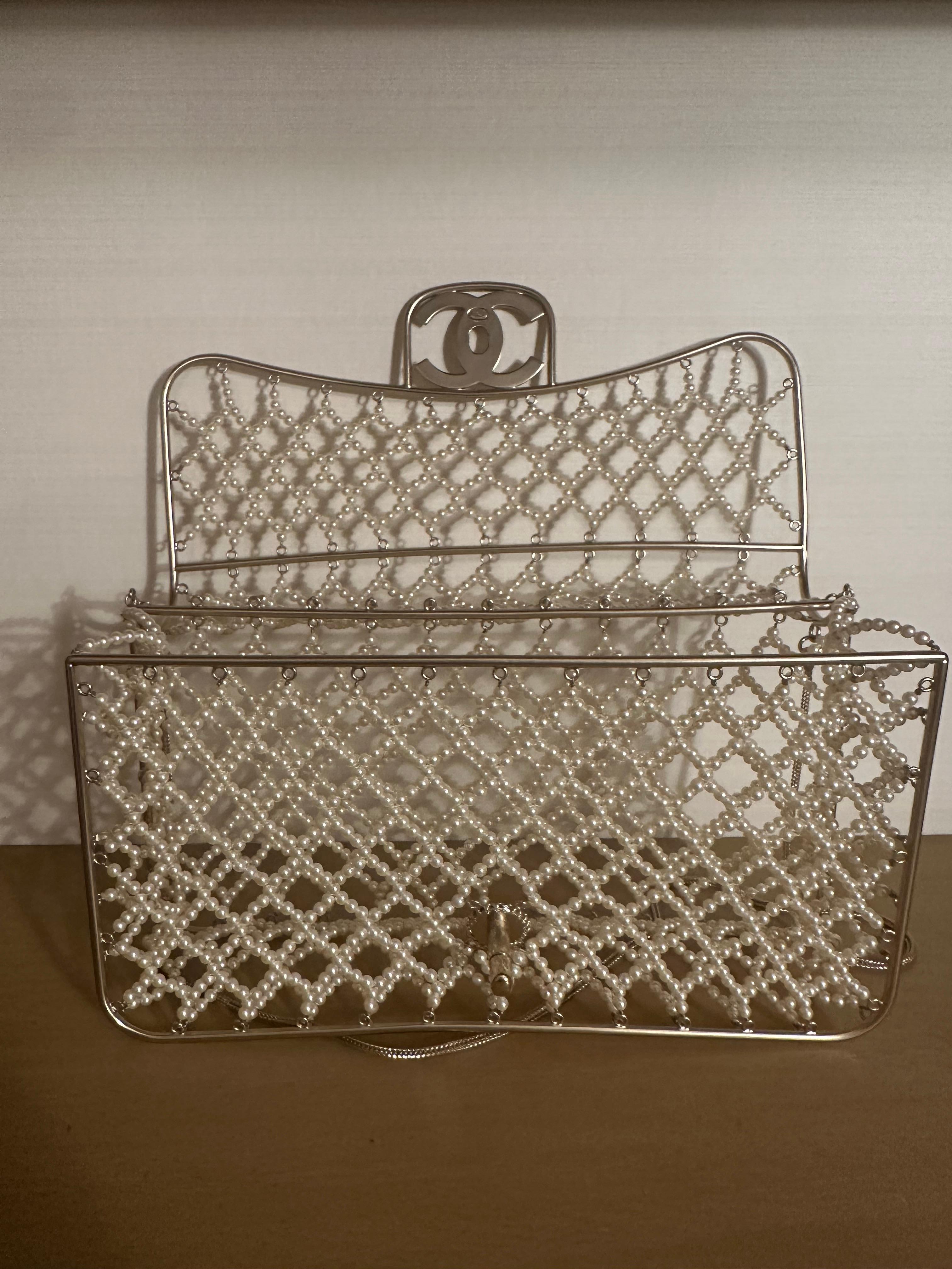 Chanel Runway Pearl Caged Flap Bag 10