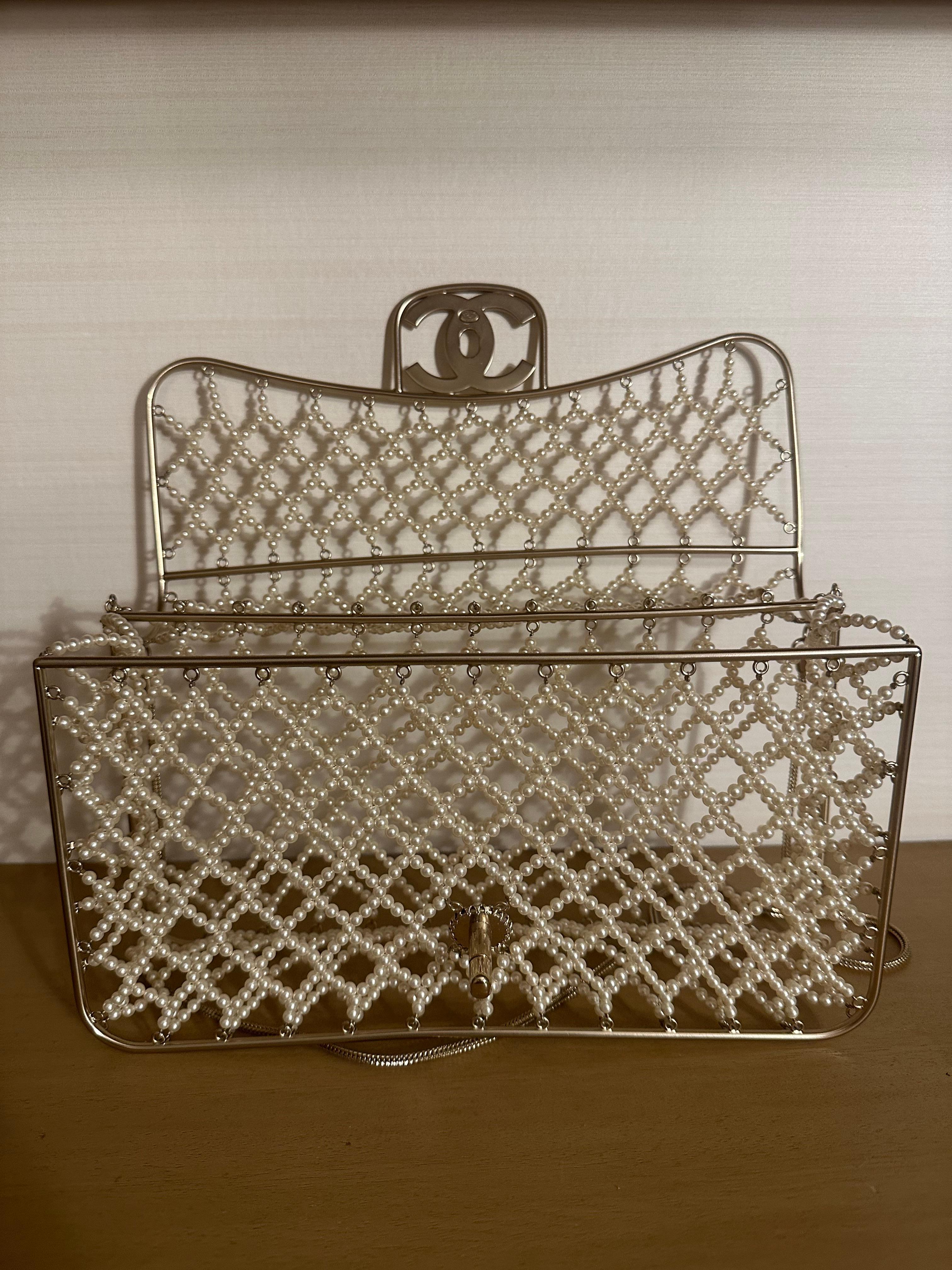 Chanel Runway Pearl Caged Flap Bag 13