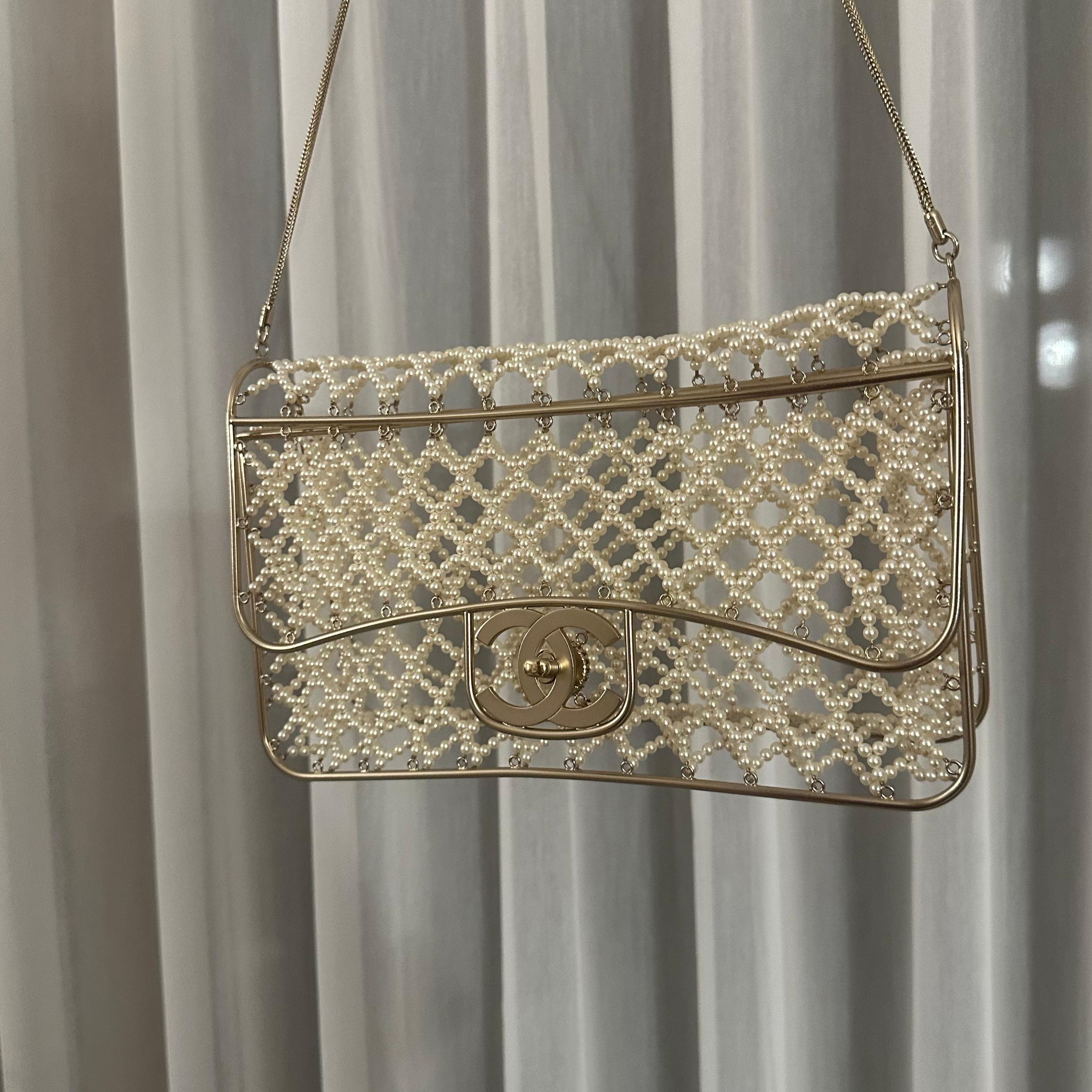 Chanel Runway Pearl Caged Flap Bag 15