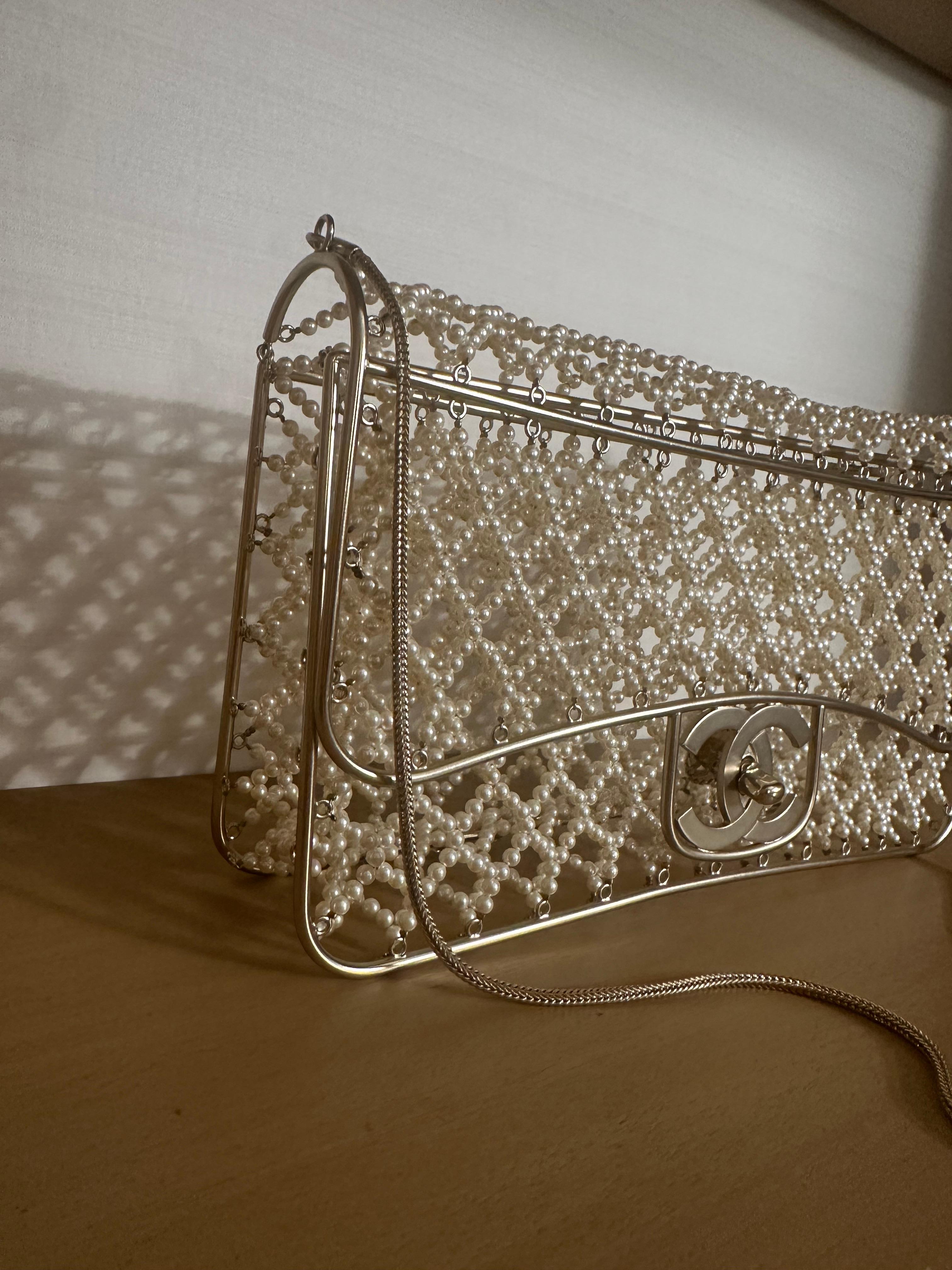 Chanel Runway Pearl Caged Flap Bag 1