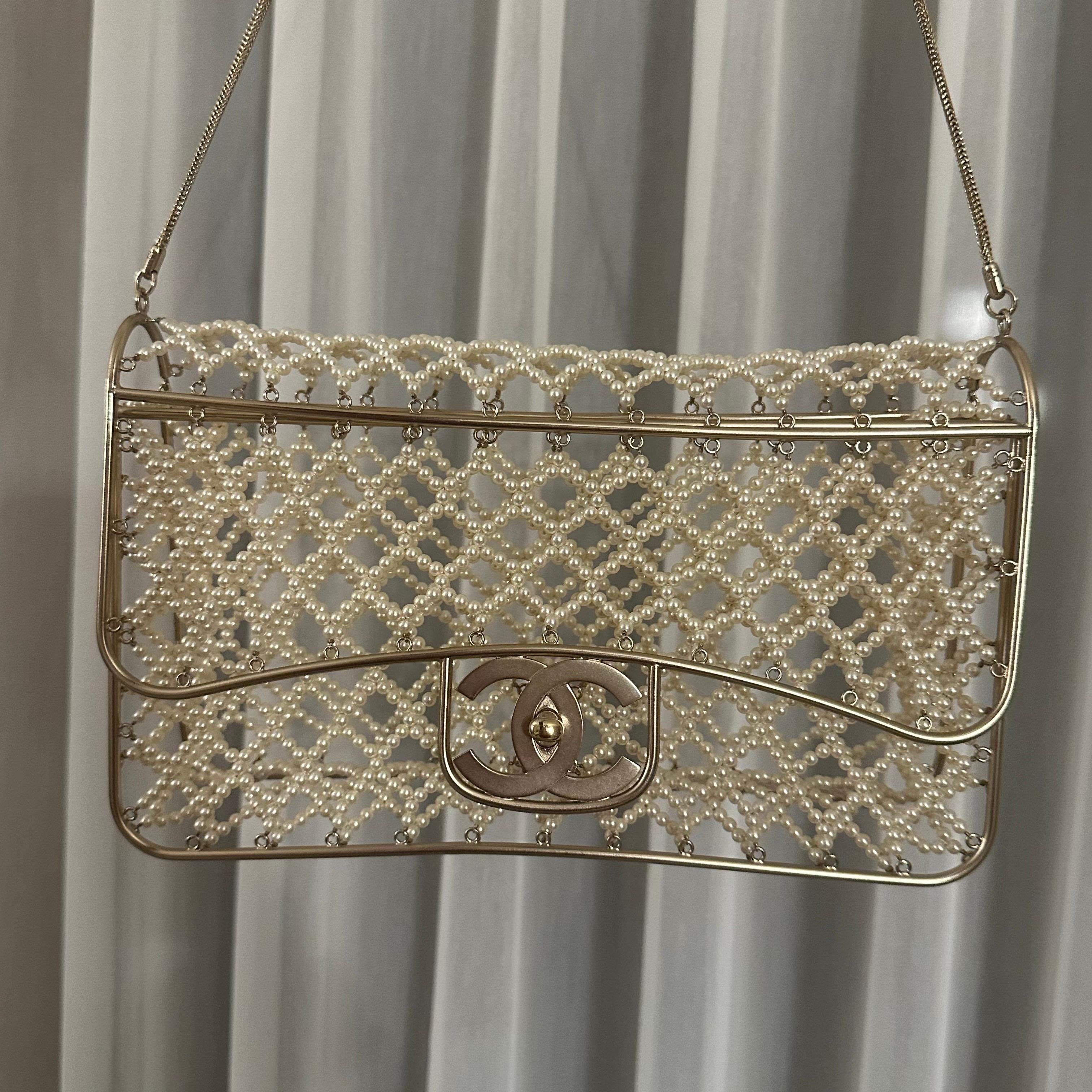 Chanel Runway Pearl Caged Flap Bag 2