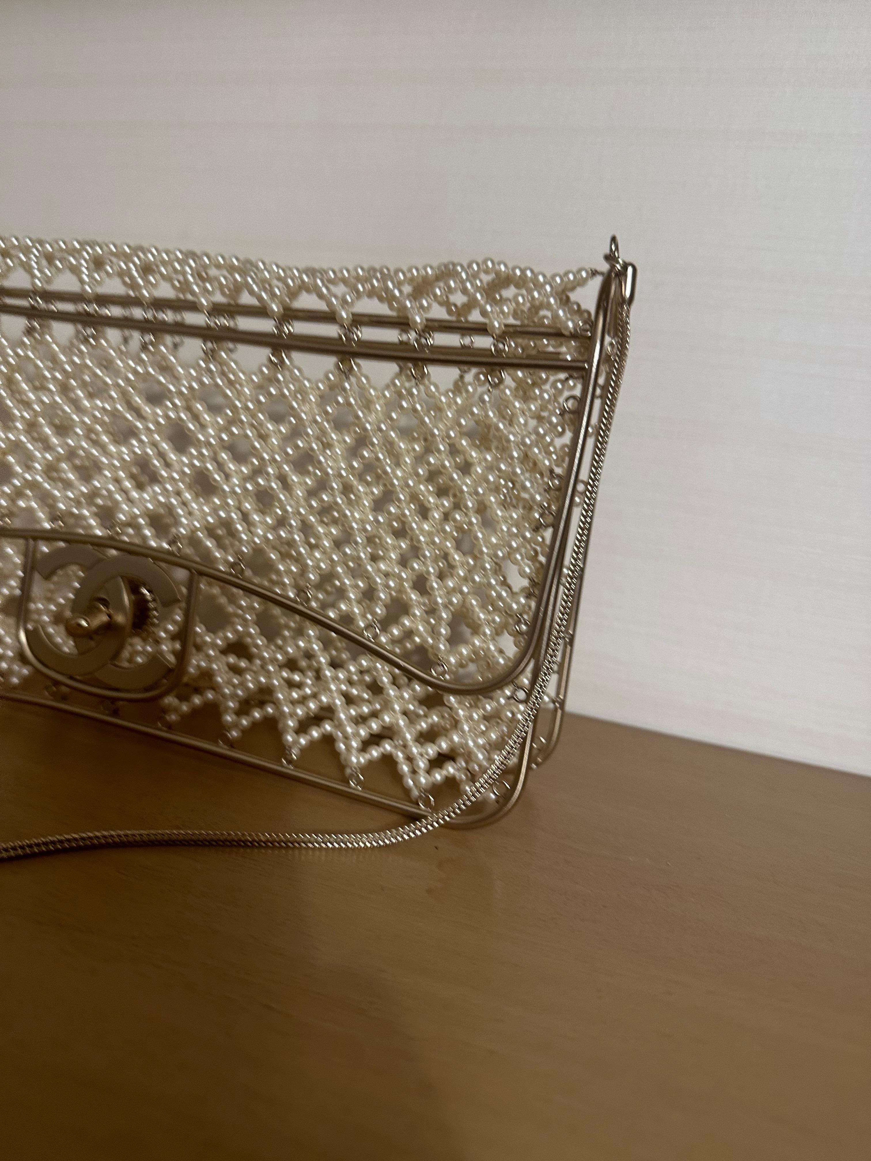 Chanel Runway Pearl Caged Flap Bag 3