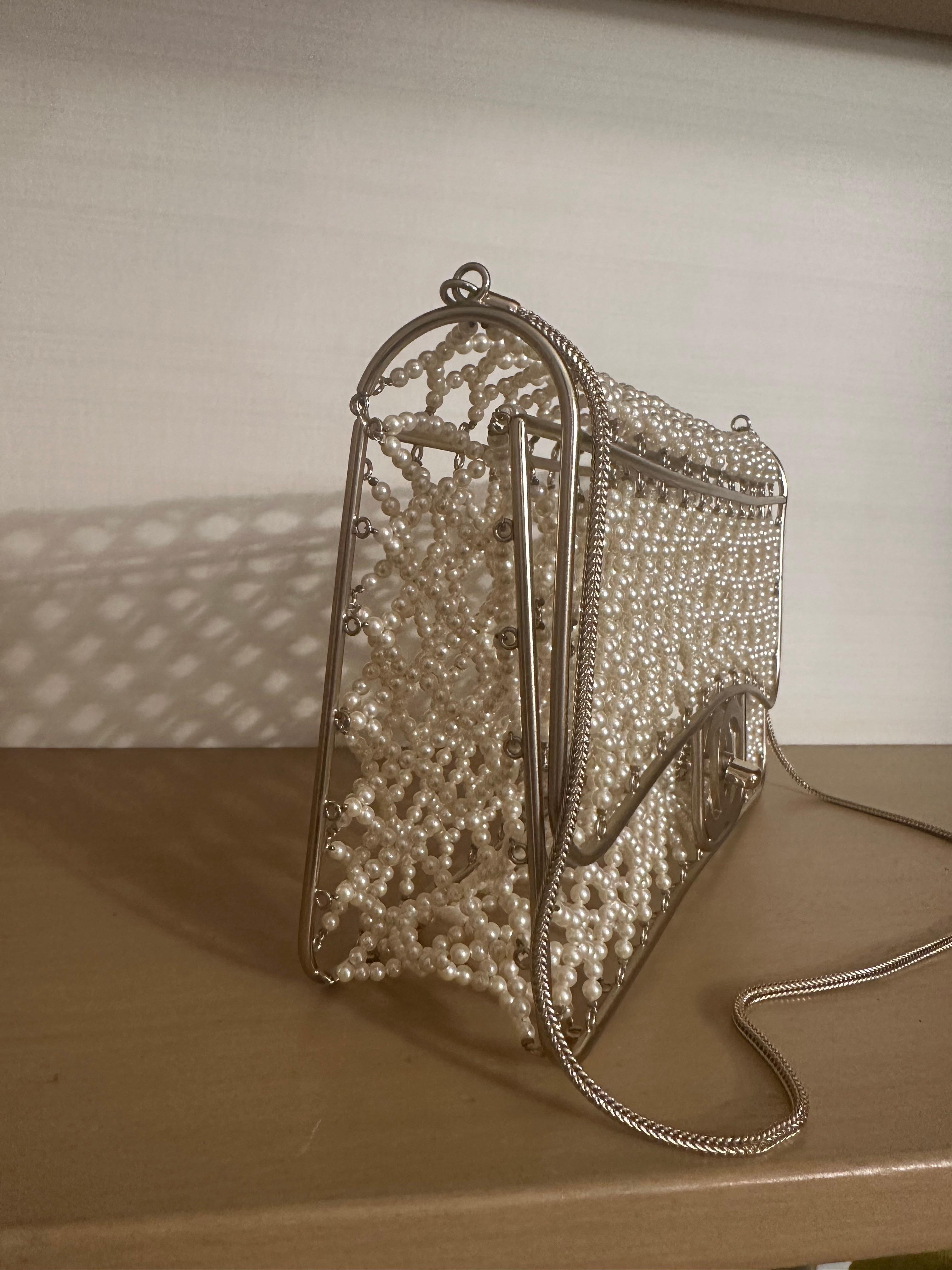 Chanel Runway Pearl Caged Flap Bag 4