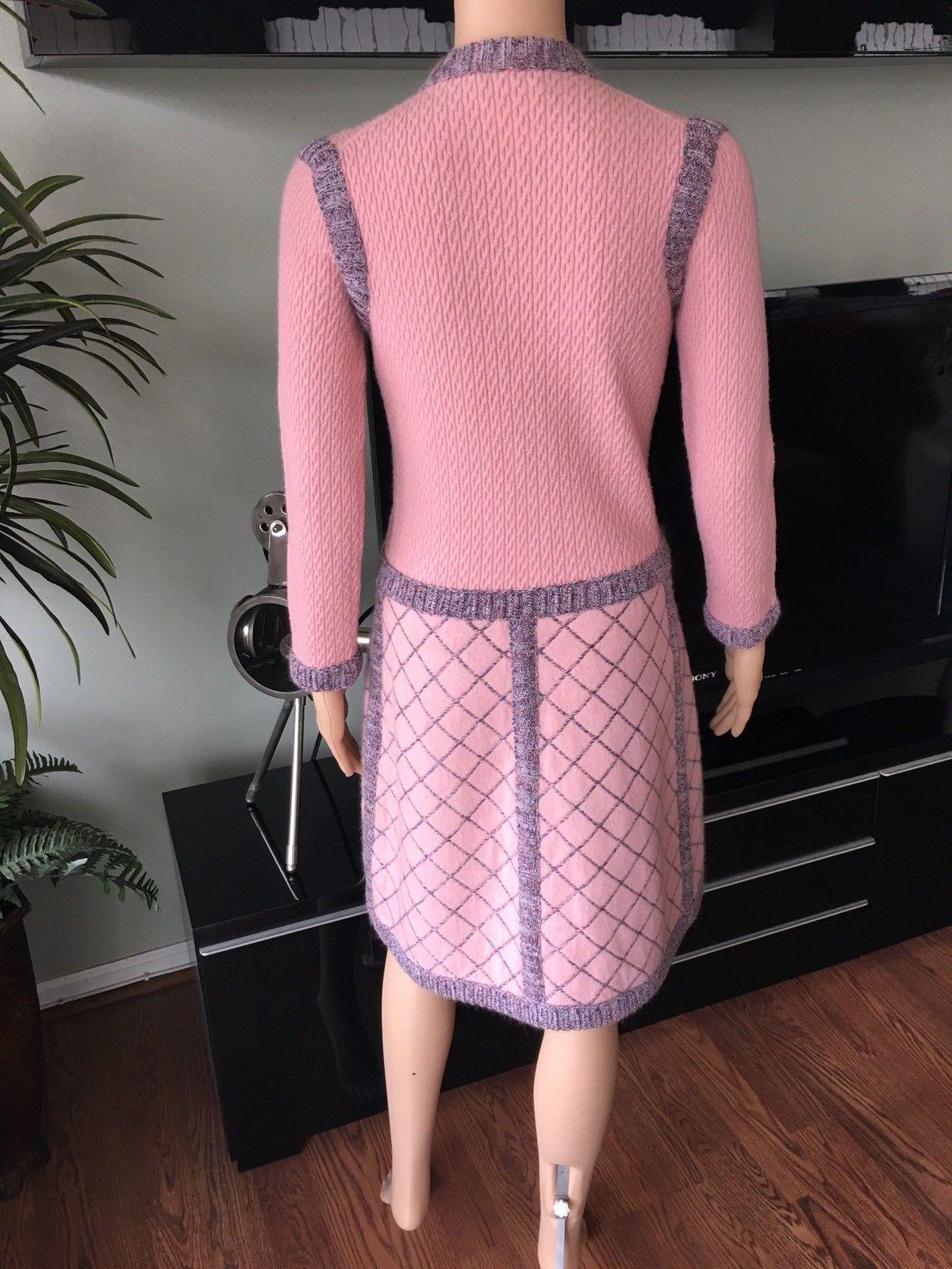 Chanel Runway Pink Cashmere Camellia Buttons Pink Dress In Excellent Condition In Naples, FL
