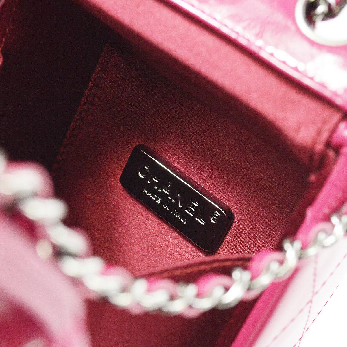 Chanel Runway Pink Patent Leather Milk Carton Silver Evening Shoulder Bag in Box In Good Condition In Chicago, IL