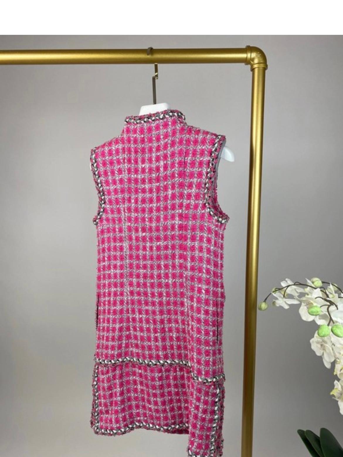 Chanel Runway Pink tweed mini dress  1