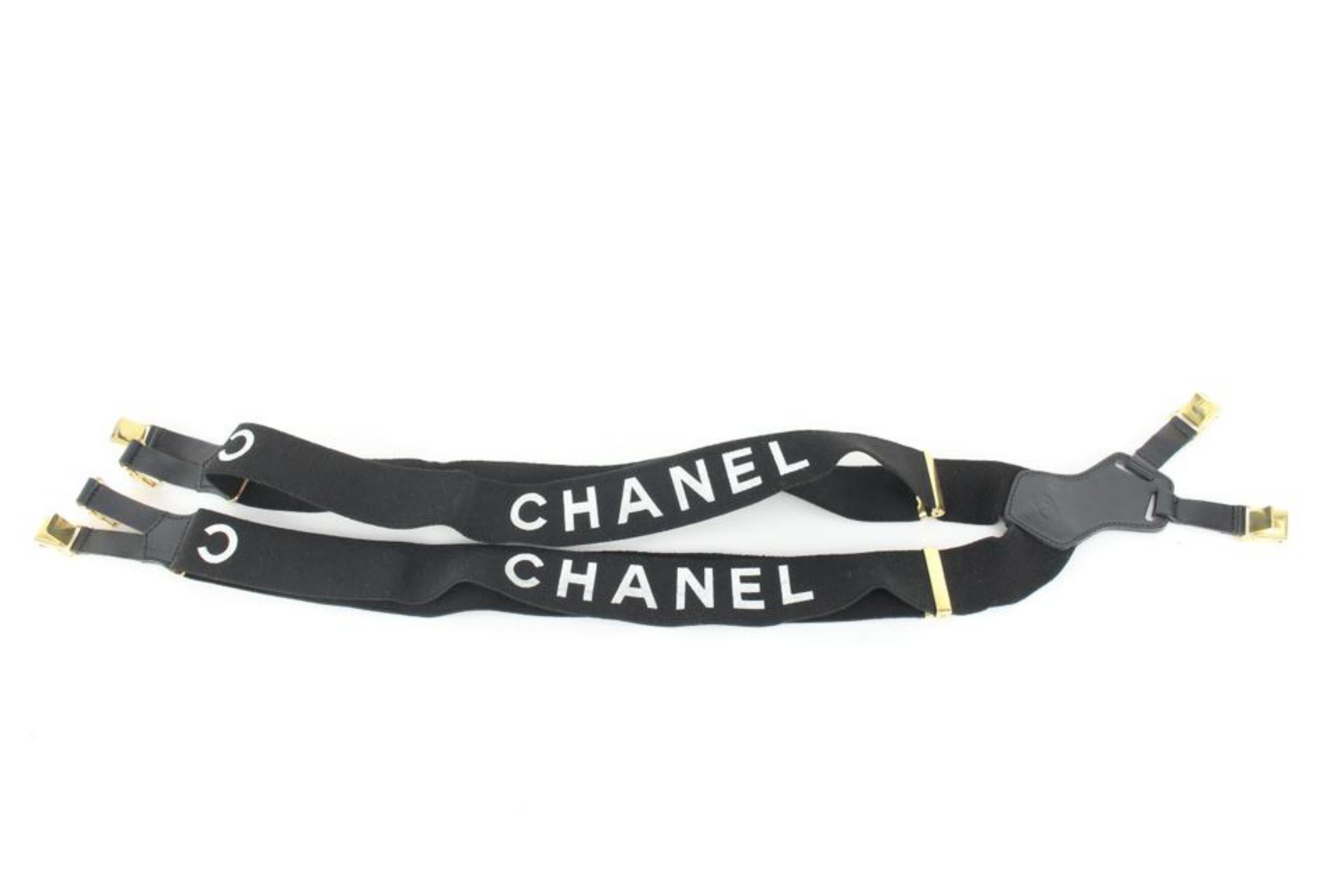 Women's or Men's Chanel Runway Rare Vintage Black x White Suspenders 14cz510s