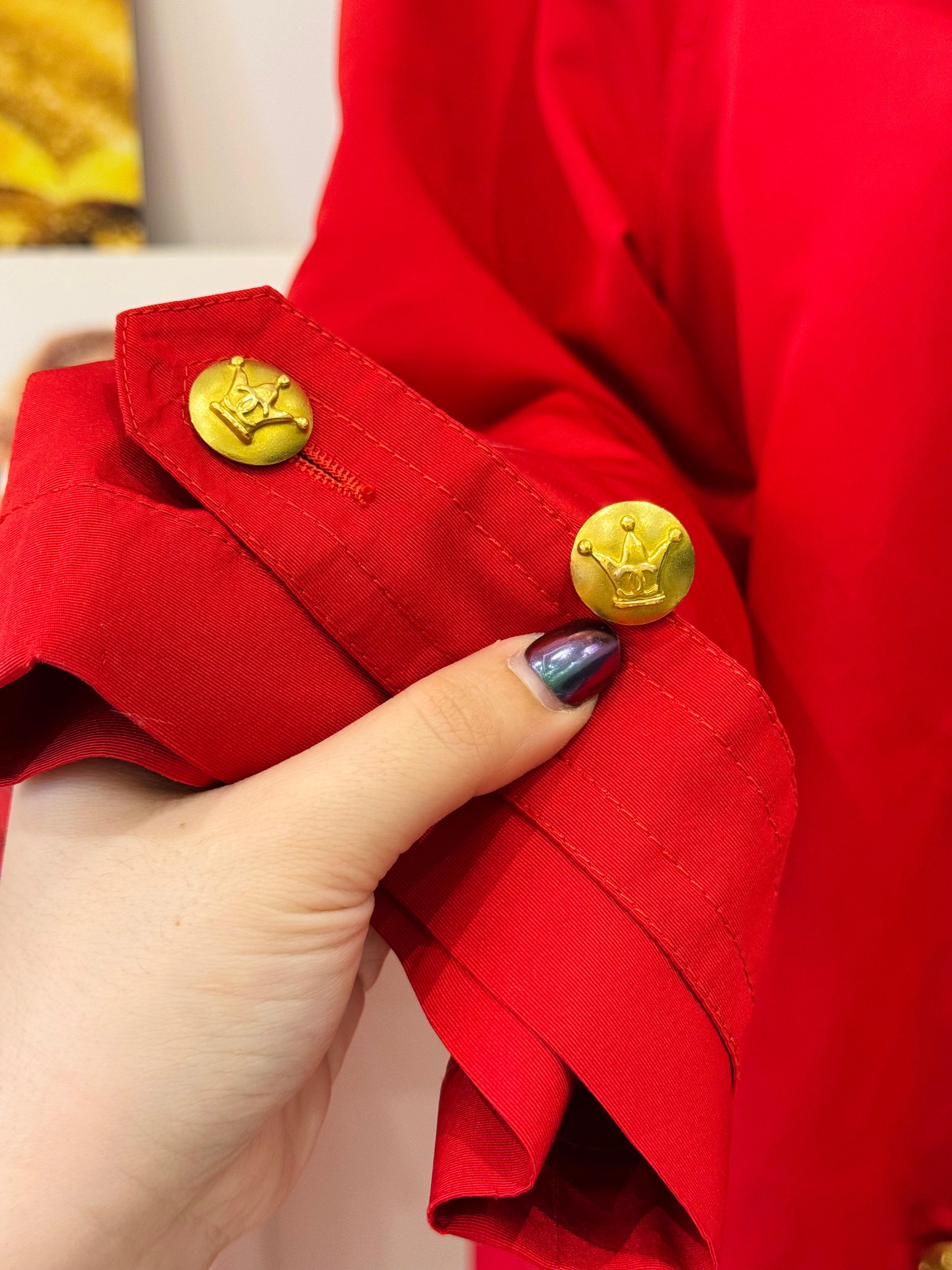 Chanel Runway S/S 1995 Barbie Collection red silk Trench Coat 9
