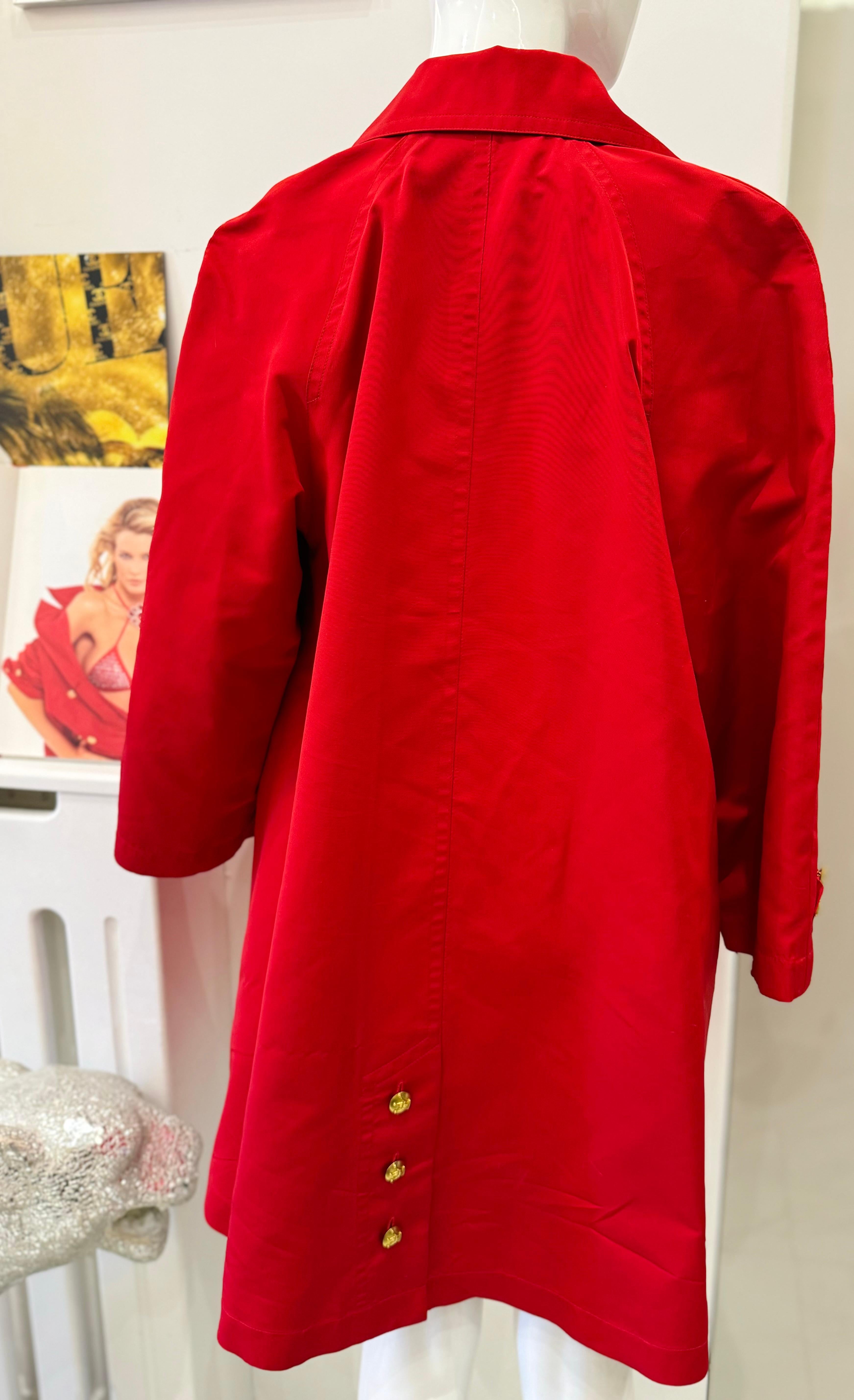 Chanel Runway S/S 1995 Barbie Collection red silk Trench Coat 12