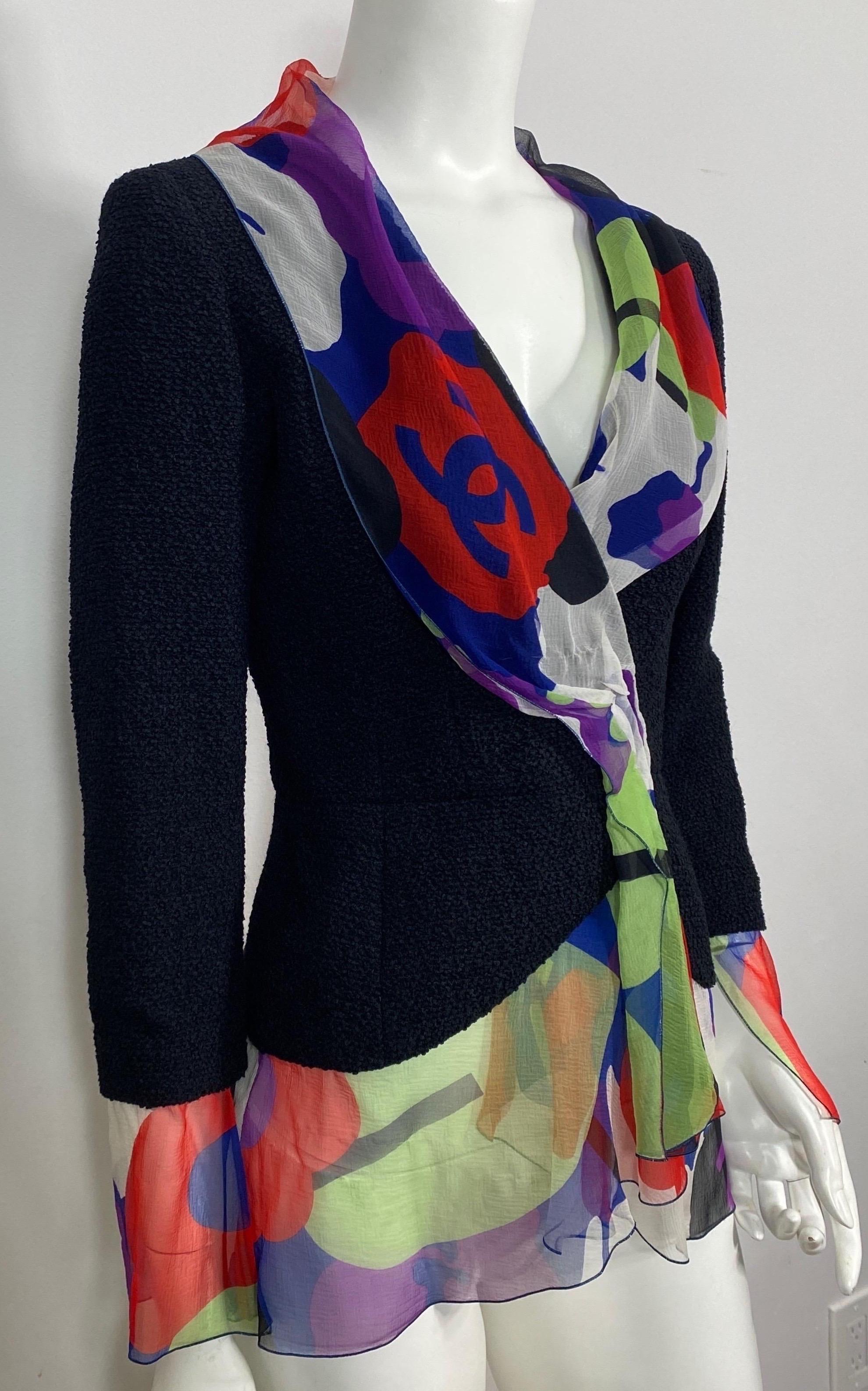 Chanel Runway printemps 2000 avec détail imprimé en soie - Taille 36 Pour femmes en vente