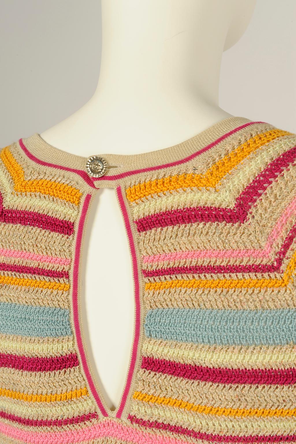 Chanel Runway Striped Crochet-Knit Maxi Dress, Resort 2011 4