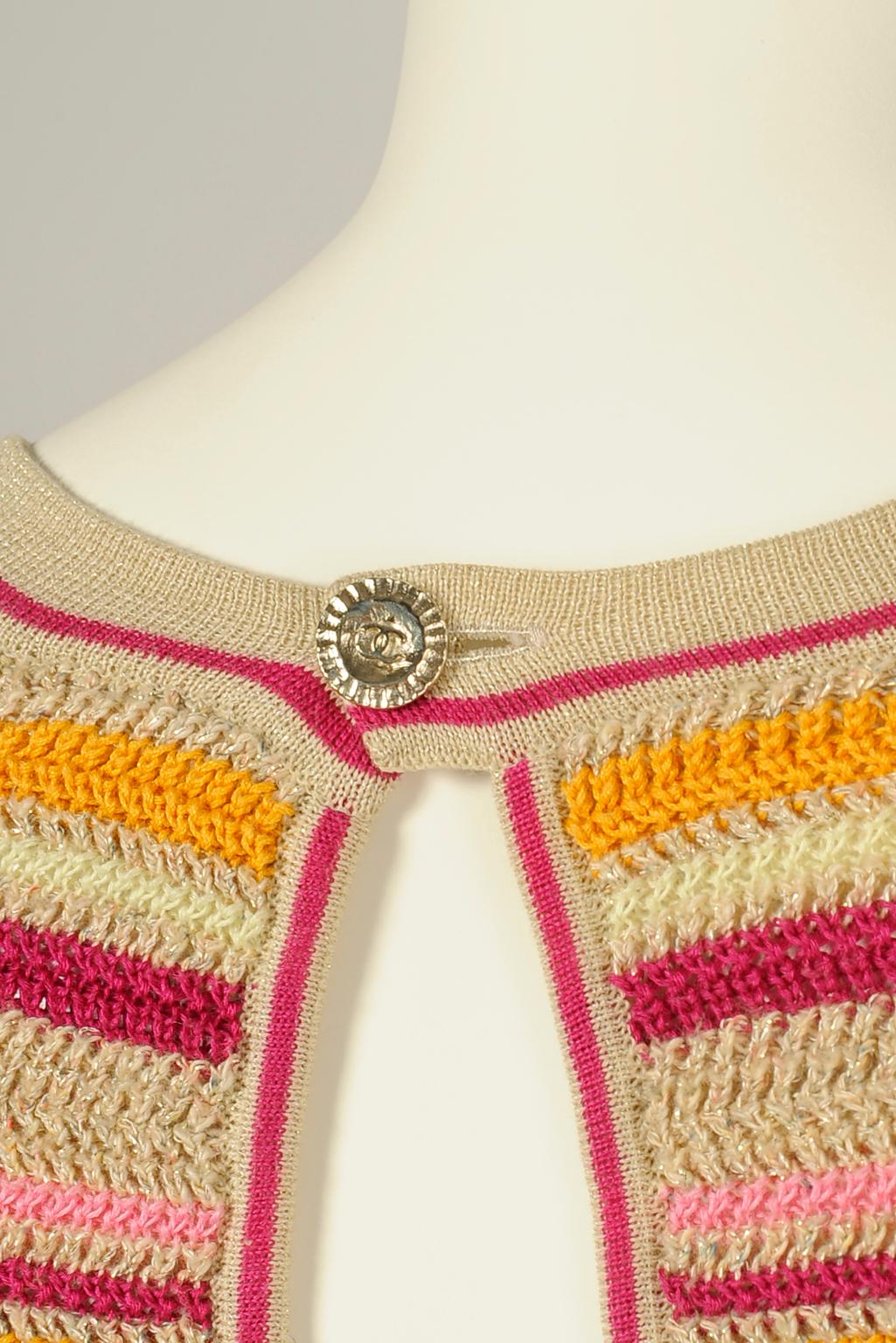 Chanel Runway Striped Crochet-Knit Maxi Dress, Resort 2011 5