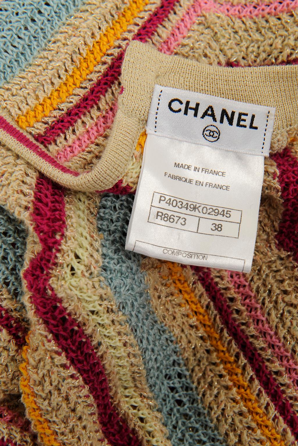 Chanel Runway Striped Crochet-Knit Maxi Dress, Resort 2011 7