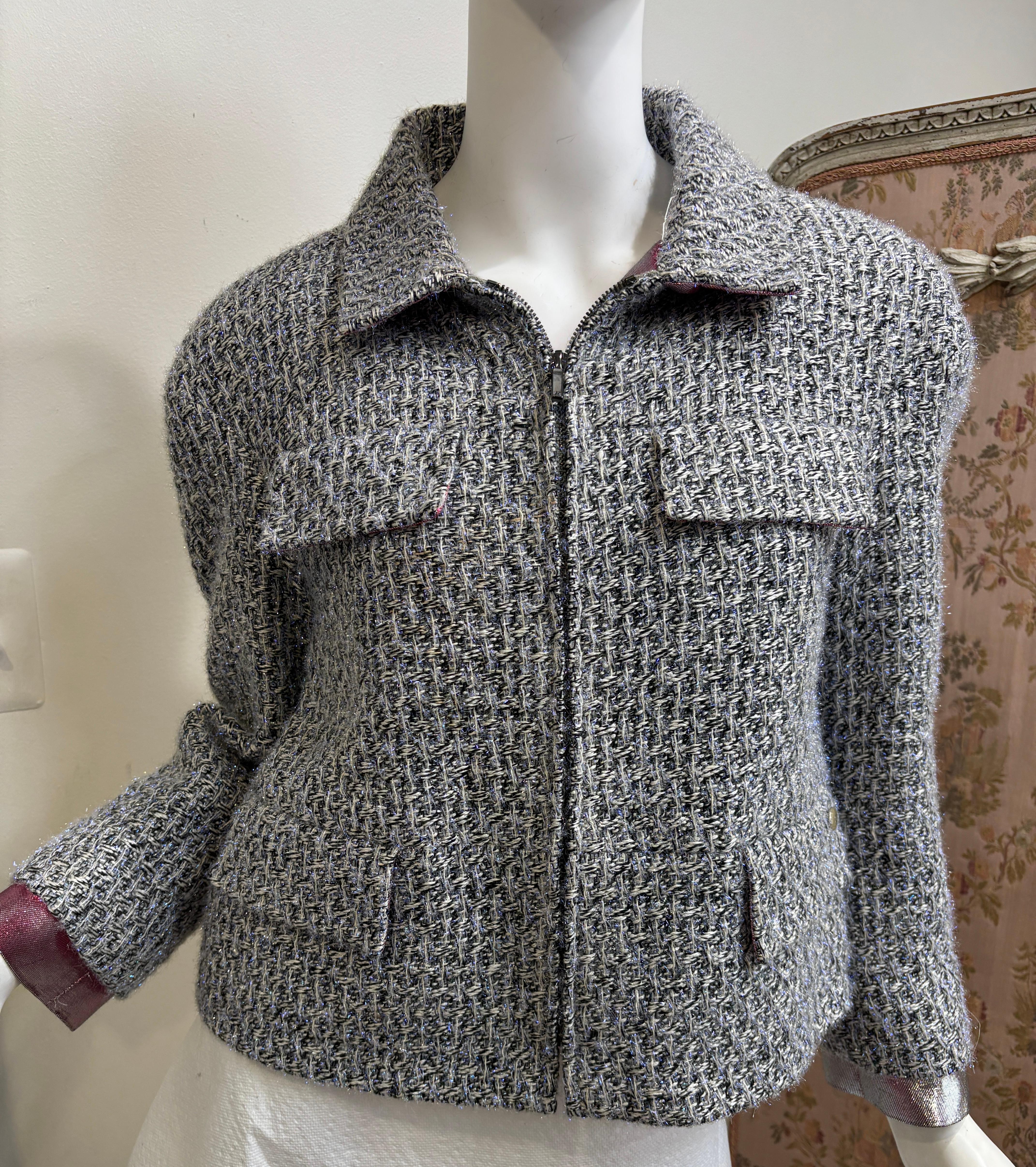 Chanel Laufsteg Supermarket Fantasy Tweed-Jacke/ Größe 38 im Angebot 5