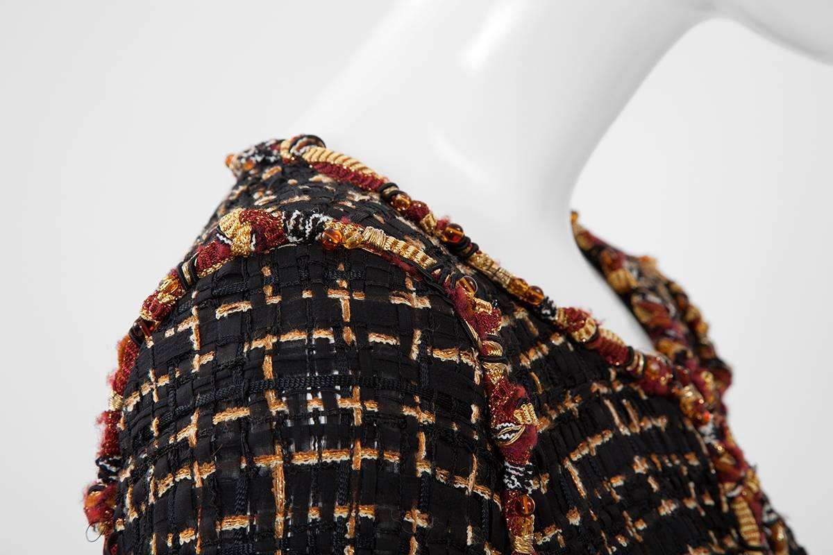 Black Chanel Runway Tweed Cropped Jacket, Resort 2011