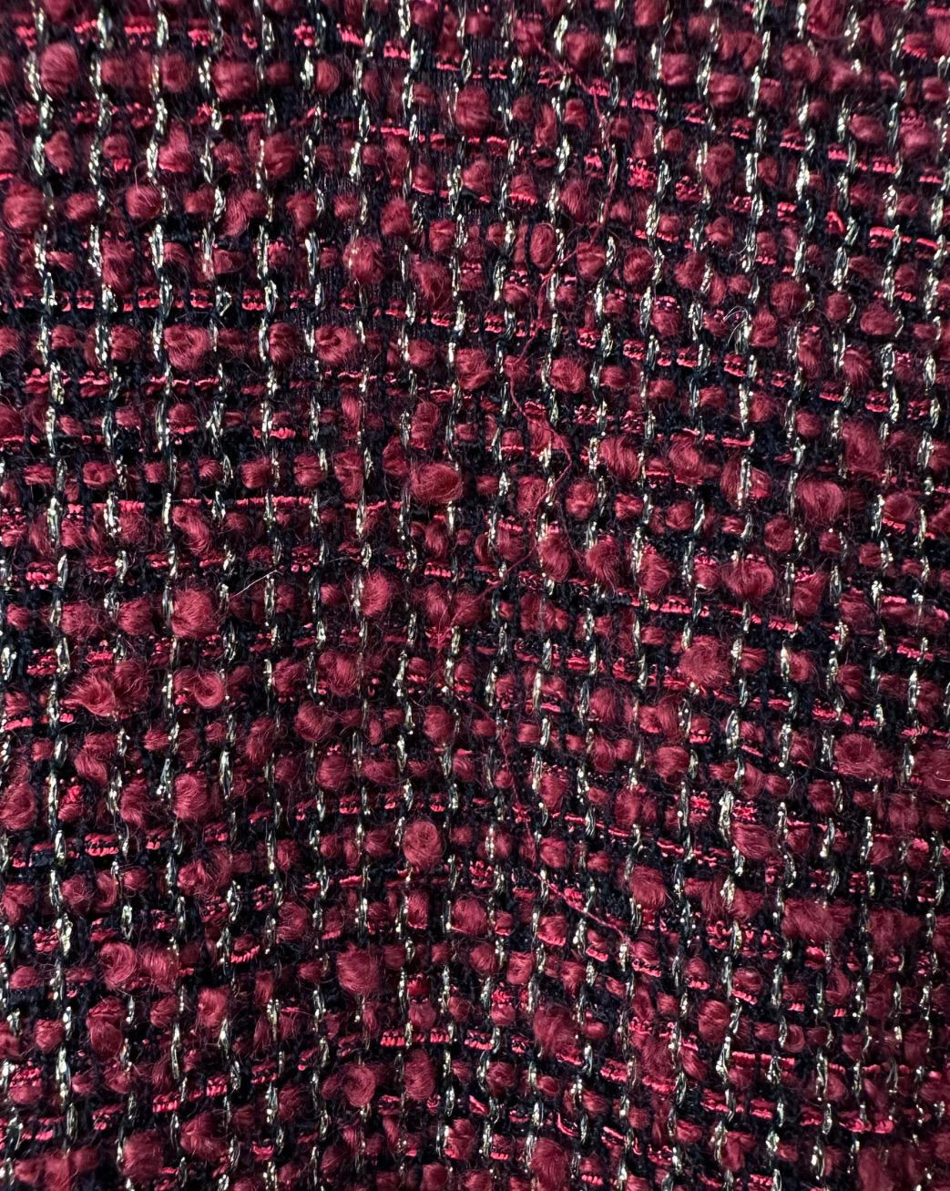 Chanel Runway Tweed Jacke Burgund CC Gripoix Knöpfe Sz.40 im Angebot 3