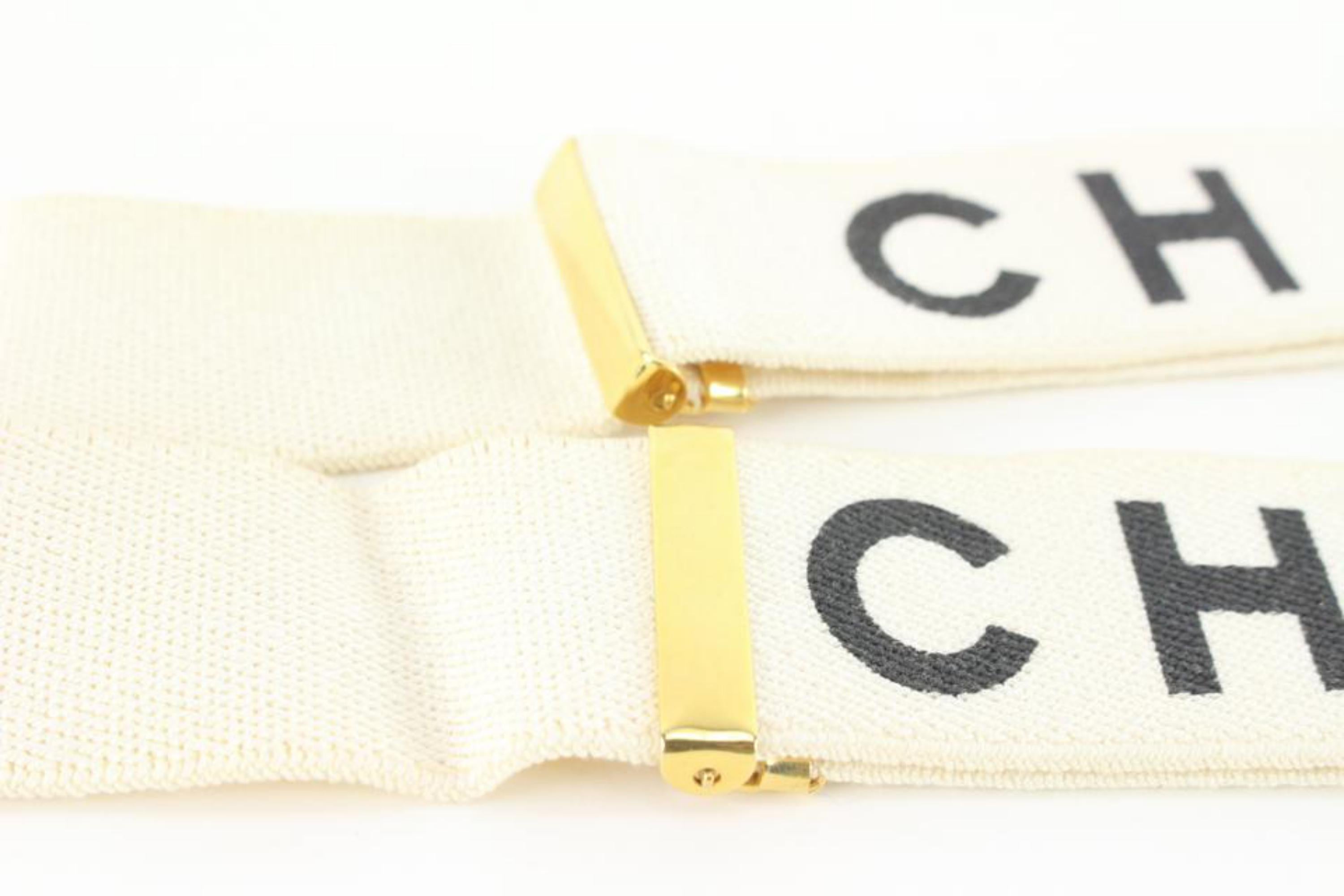 Chanel Runway Vintage White x Black CC Logo Suspenders 1cc830a 1