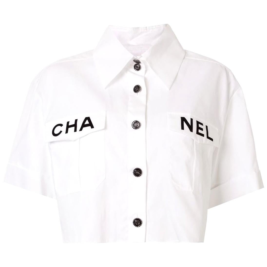 Chanel White Cotton NauticalInspired ButtonDown Shirt  Labellov  Buy  and Sell Authentic Luxury