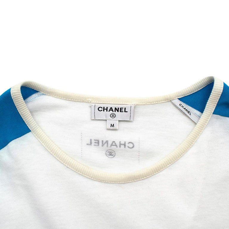 CHANEL White Pleated Blouse CC Logo Buttons & Cufflinks RARE