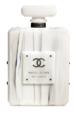 Chanel Runway White Marble Lucite Leather Evening Bottle Shoulder Bag in Box