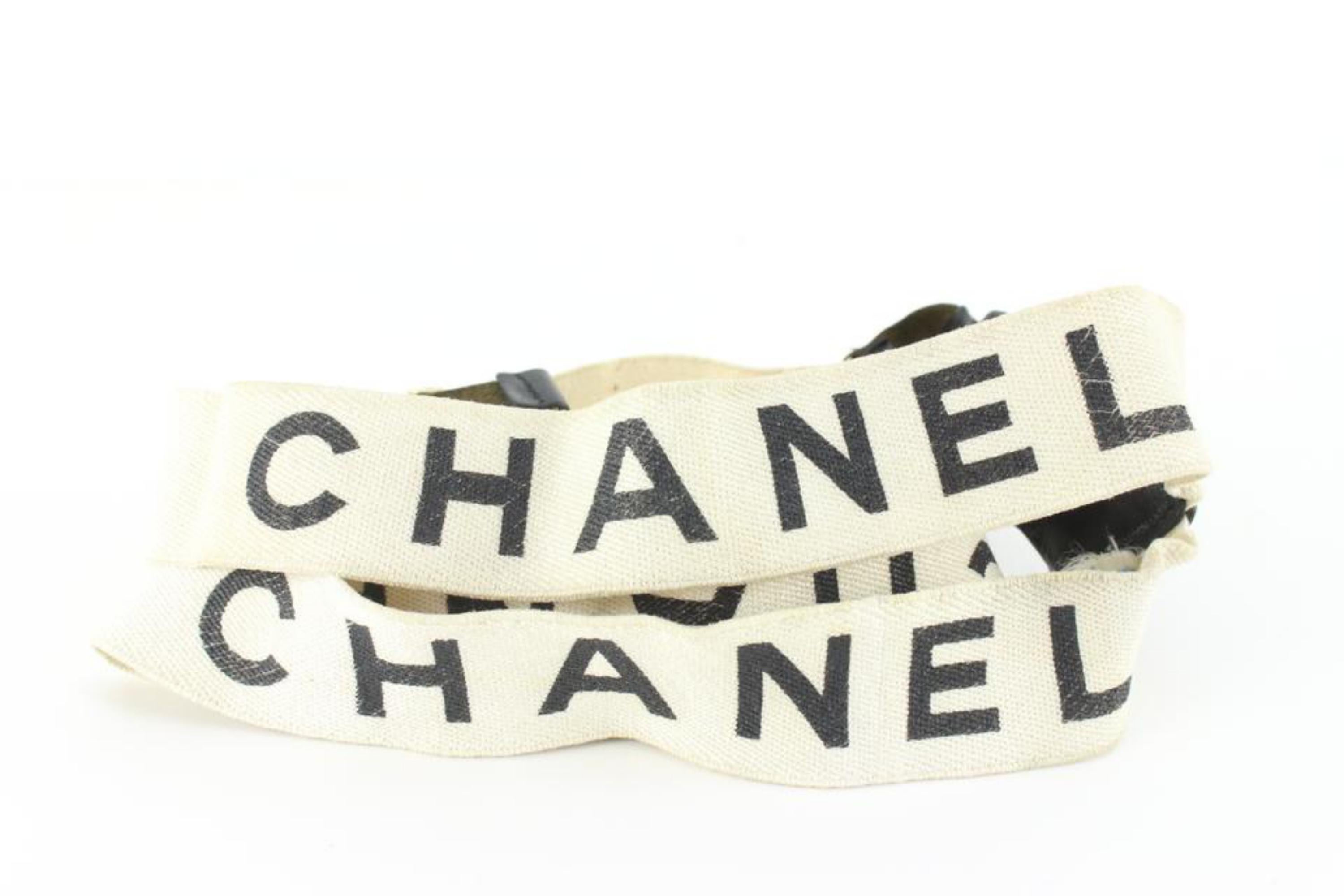 Chanel Runway White x Black CC Logo Suspenders 92ck817s For Sale 4