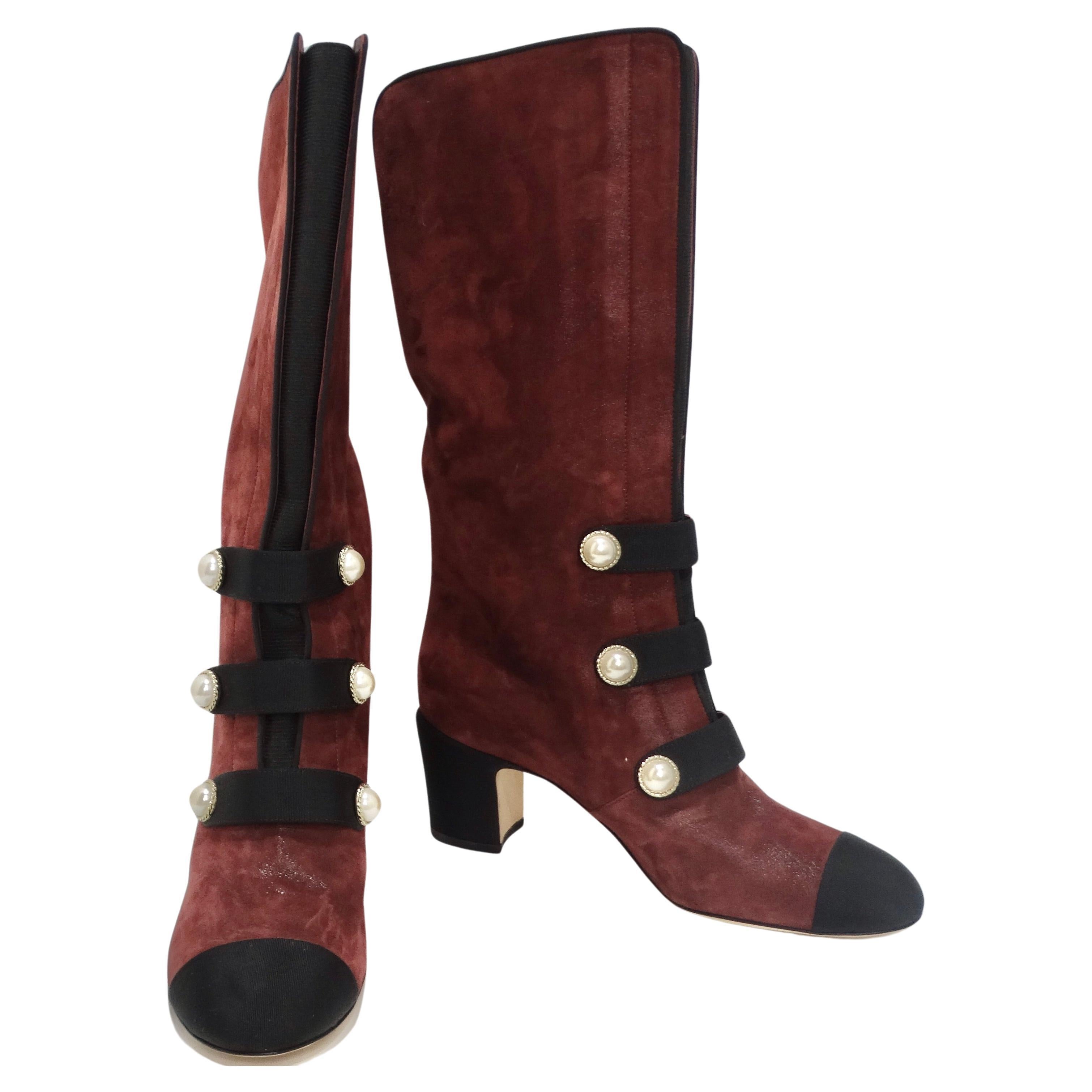 Chanel Russian Collection Bordeaux Boots For Sale