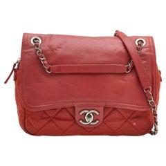 Chanel Rust Orange Quilted Leather In The Mix Flap Bag