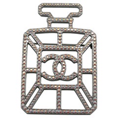 CHANEL Ruthenium Crystal Perfume Bottle CC Brooch, 2017