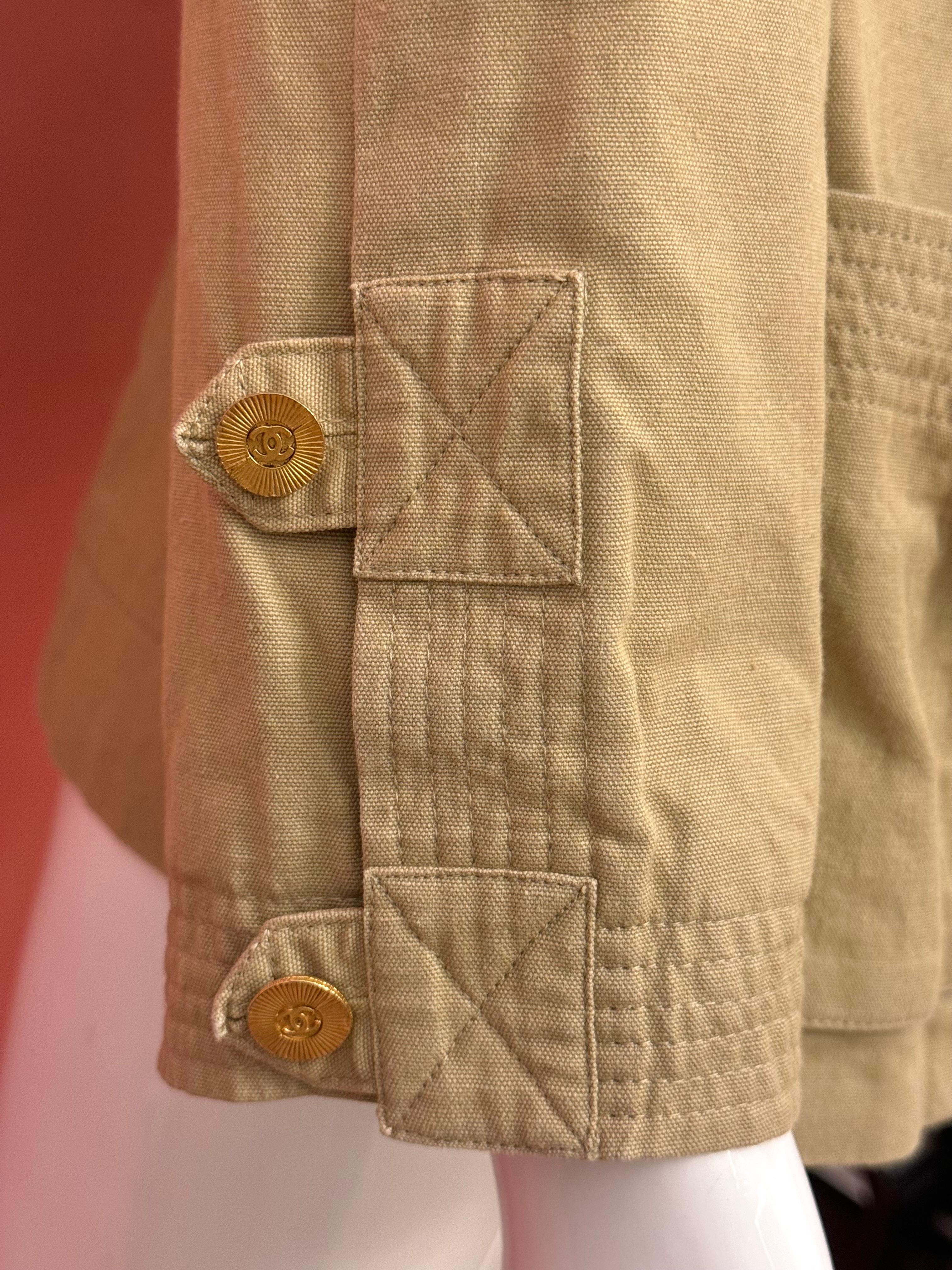 Chanel S/S 1985 veste en coton boutons de soleil en vente 1