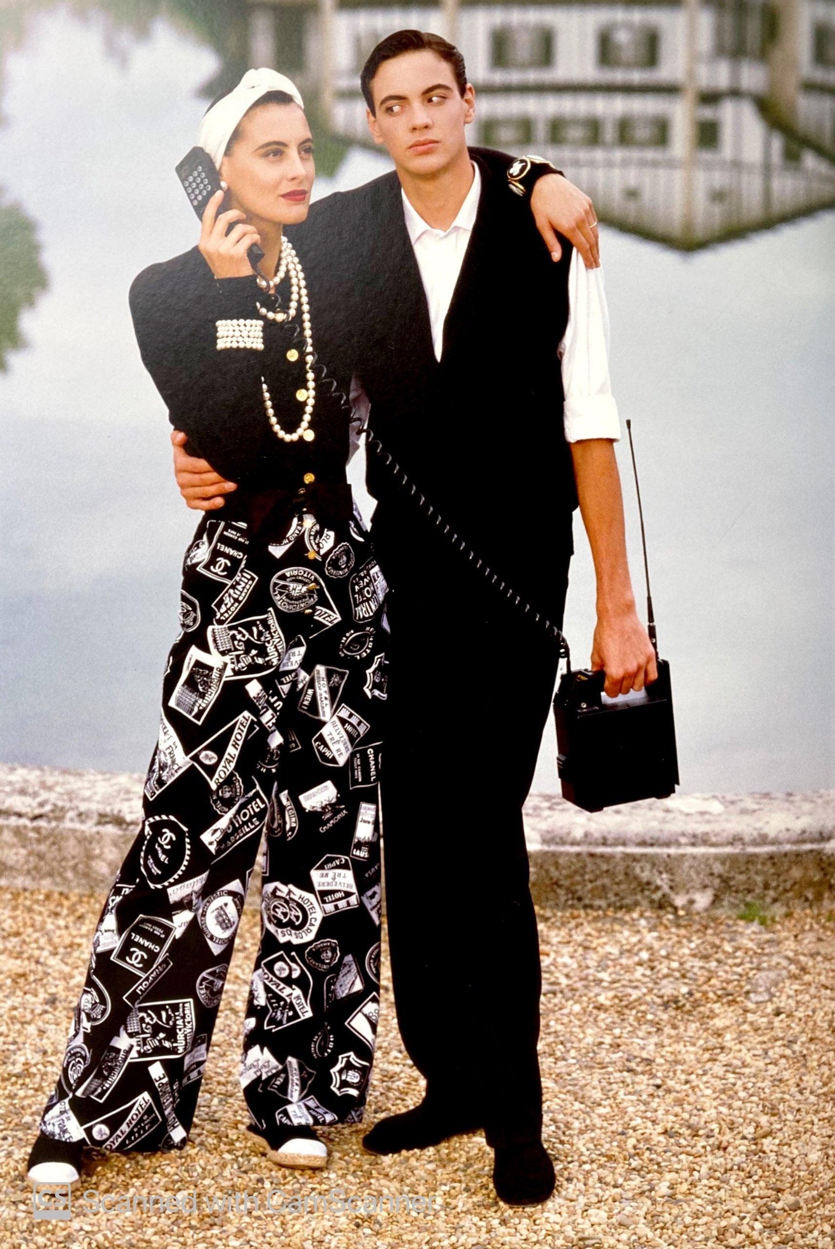 Chanel S/S 1989 Runway Grand Hotel Print Full Skirt For Sale 3