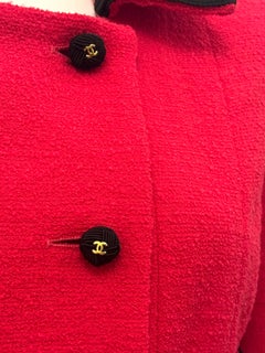 Chanel S/S 1990 raspberry tweed runway jacket