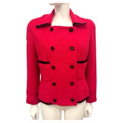 Chanel S/S 1990 raspberry tweed runway jacket